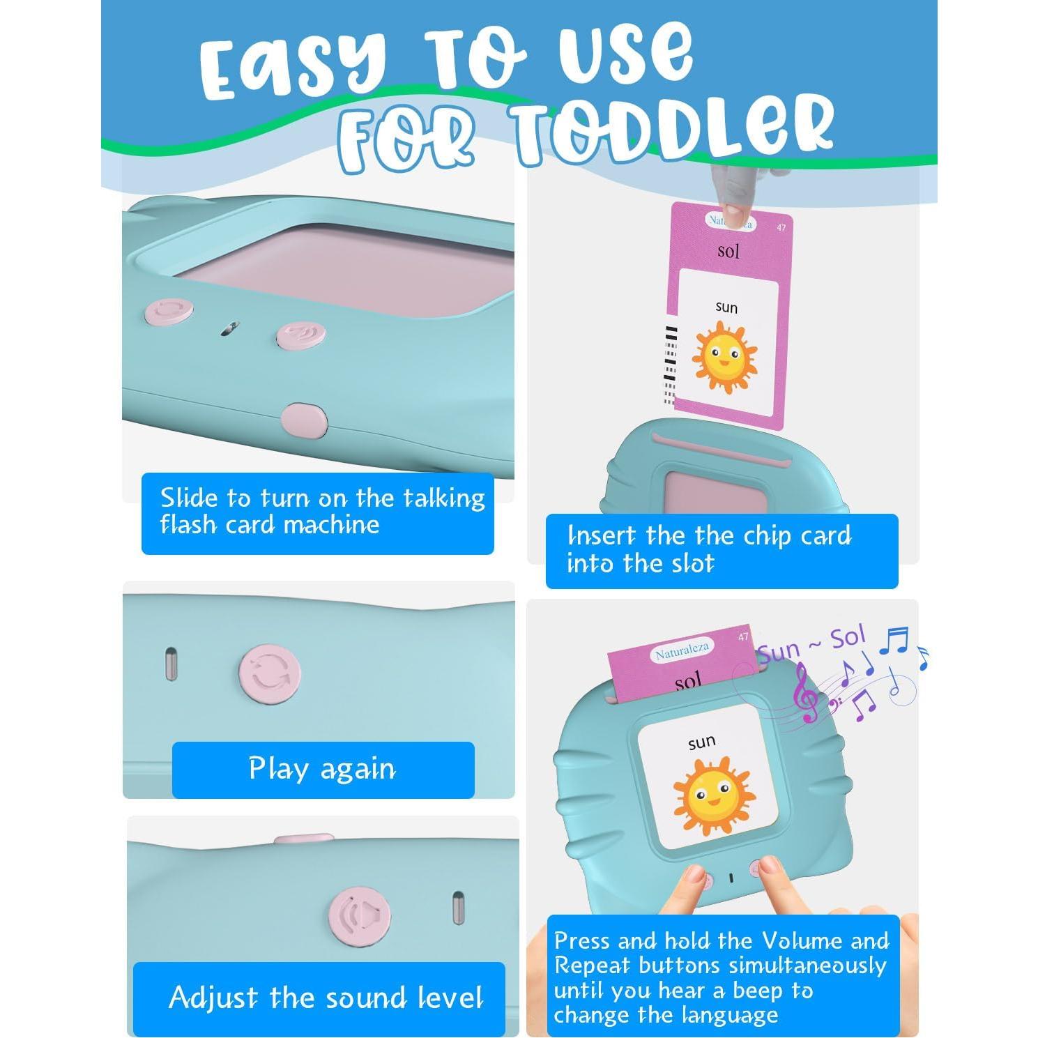 Tarjetas de Flash Bilingües 510 Palabras Winnrok para Niños