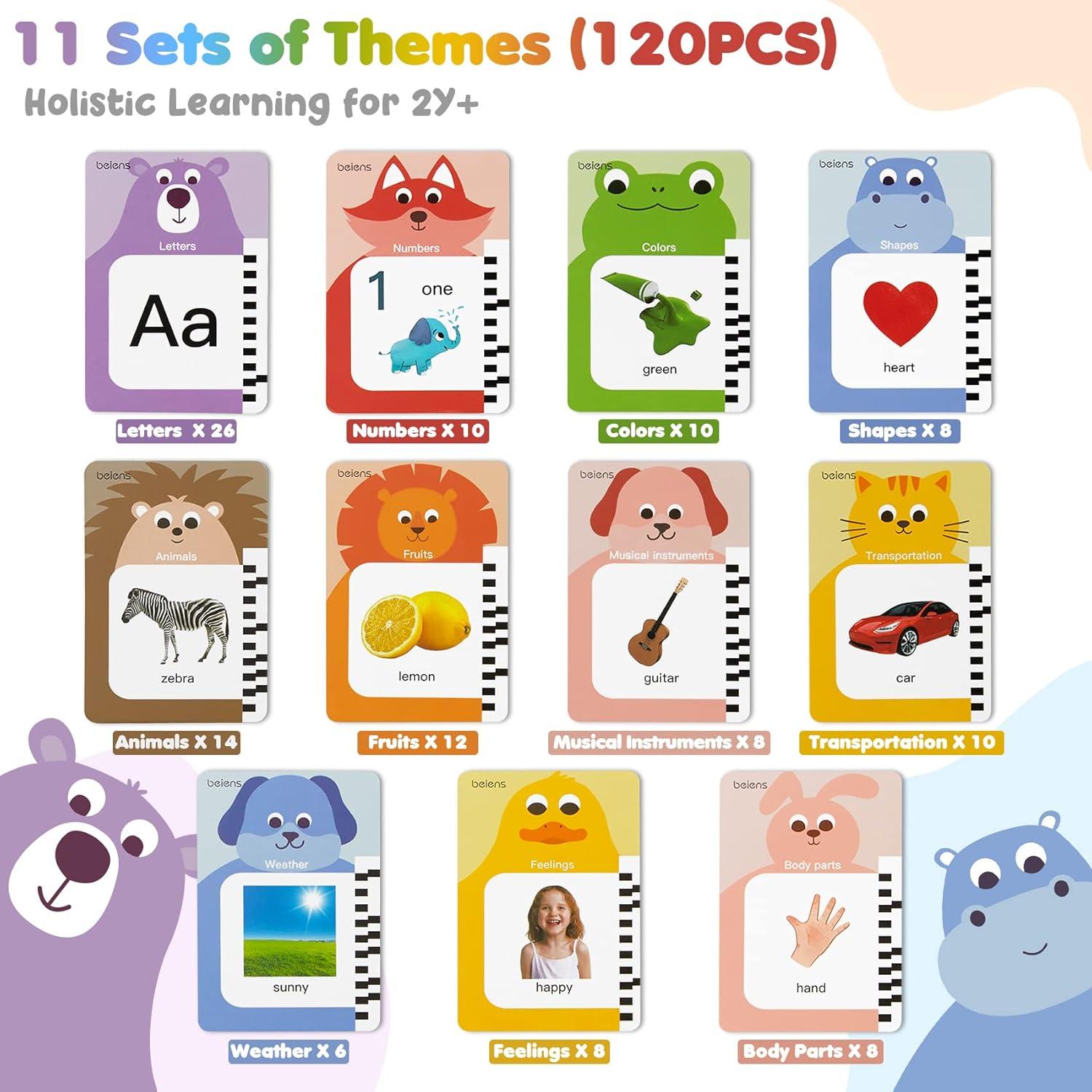 Tarjetas Flash Habladoras beiens para Niños 2-6 Años - 120 Temas