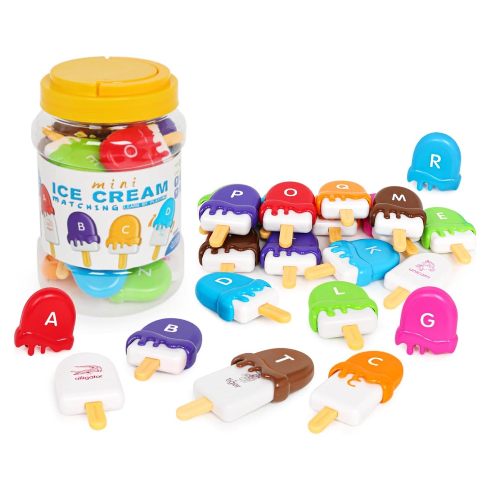 Juguete de Aprendizaje de Alfabeto Helado Montessori 52 Piezas