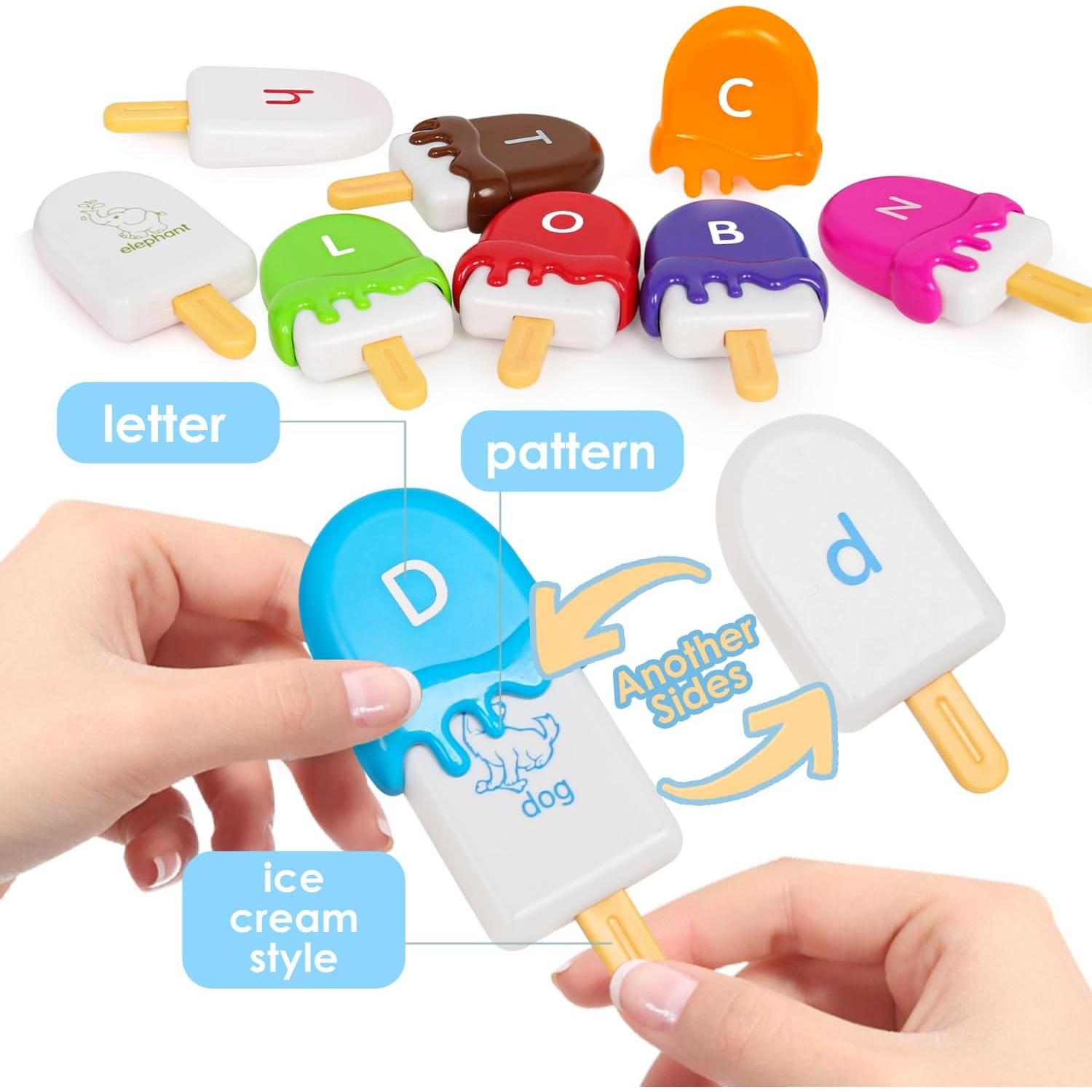 Juguete de Aprendizaje de Alfabeto Helado Montessori 52 Piezas