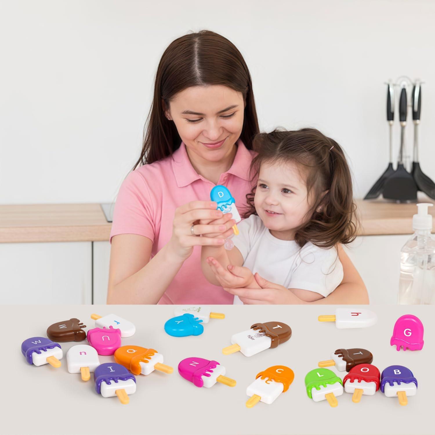 Juguete de Aprendizaje de Alfabeto Helado Montessori 52 Piezas