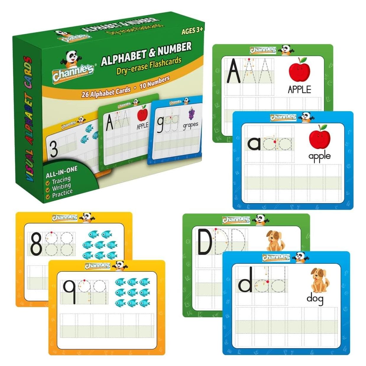 Tarjetas de Flash Borrables Channie para Niños 3-5 Años