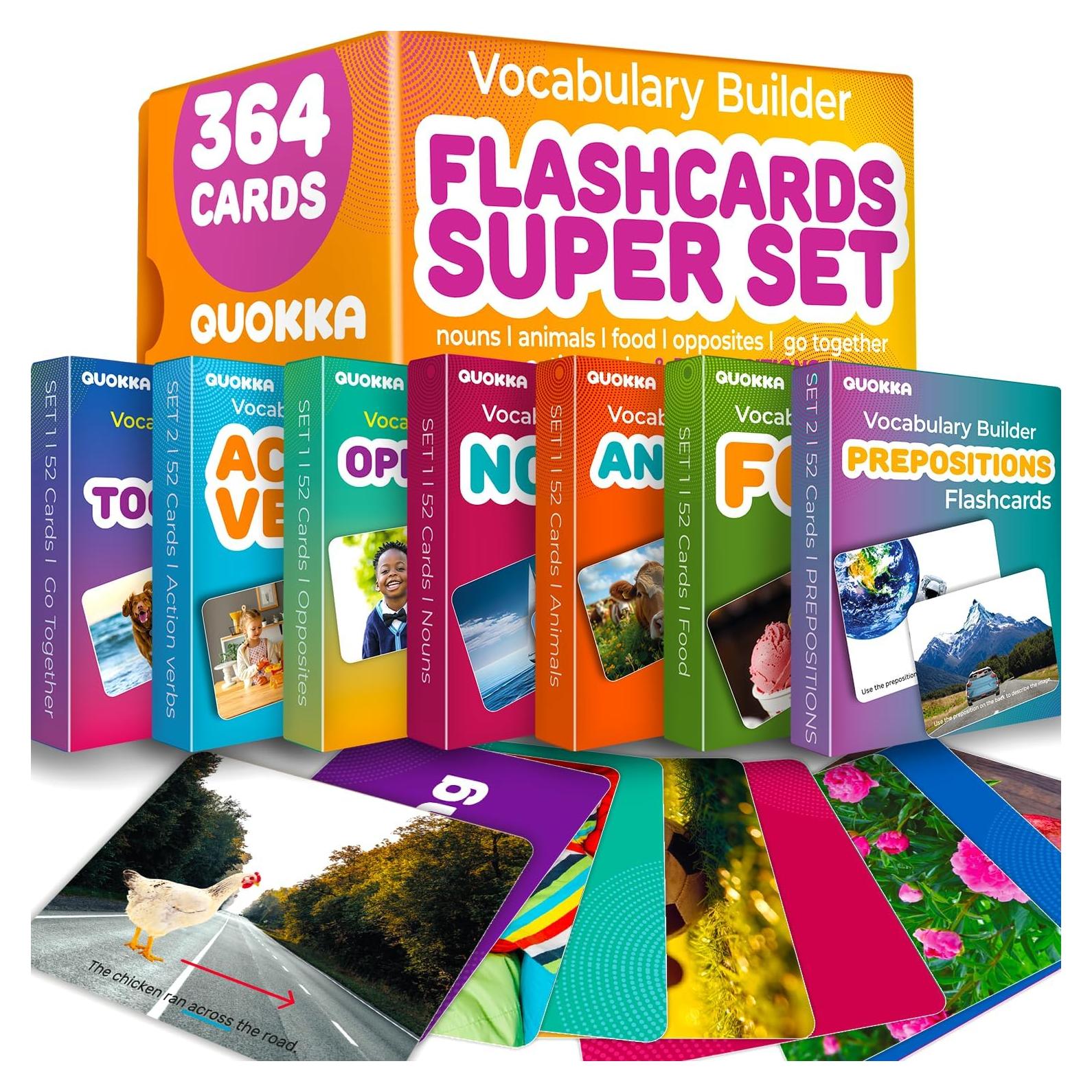 Tarjetas Didácticas QUOKKA 364 para Niños y Adultos - Vocabulario