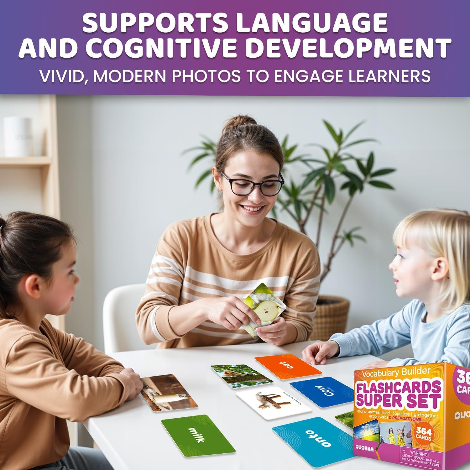 Tarjetas Didácticas QUOKKA 364 para Niños y Adultos - Vocabulario