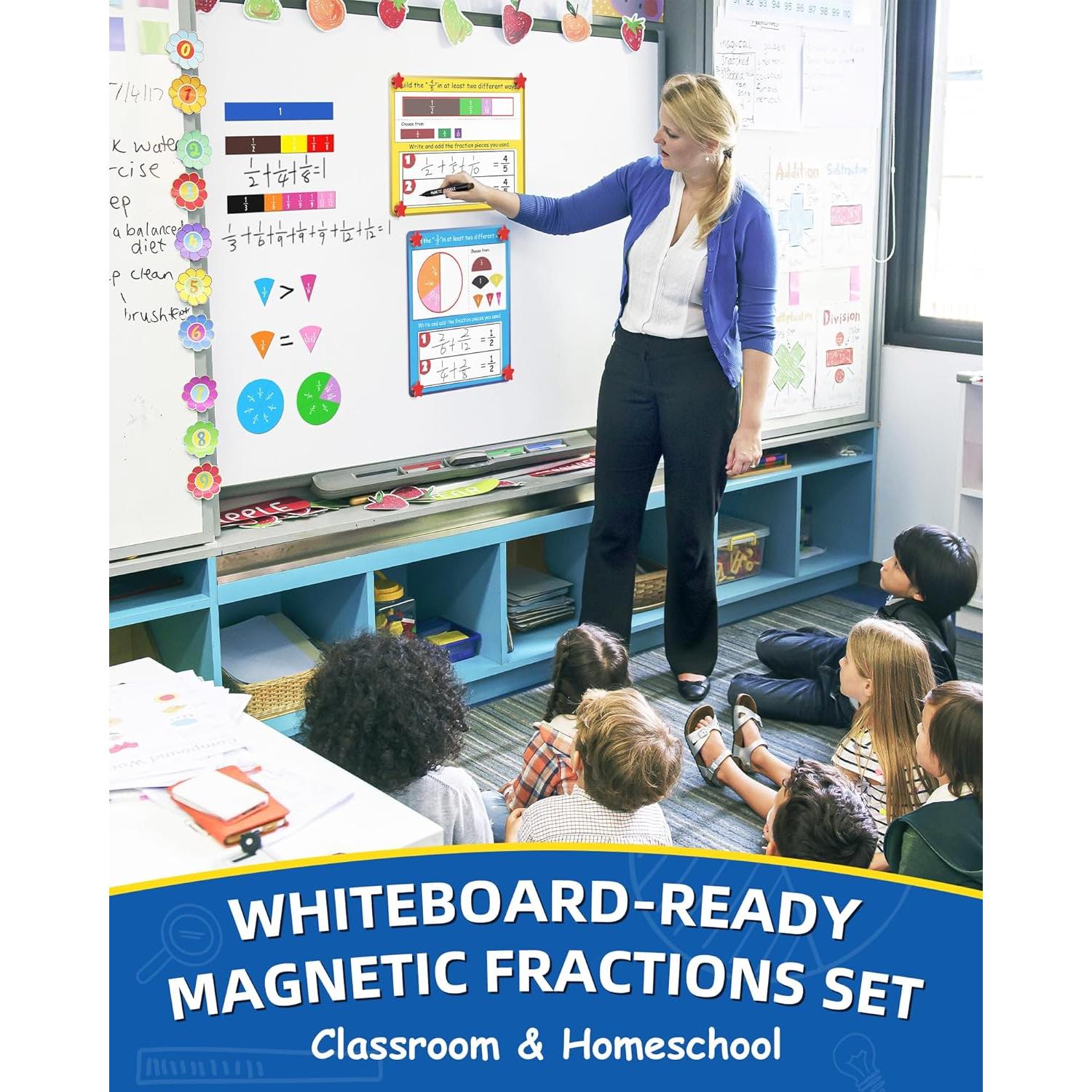 Juego de Azulejos de Fracciones Magnéticas Gotoofun - 14 Tarjetas Interactivas