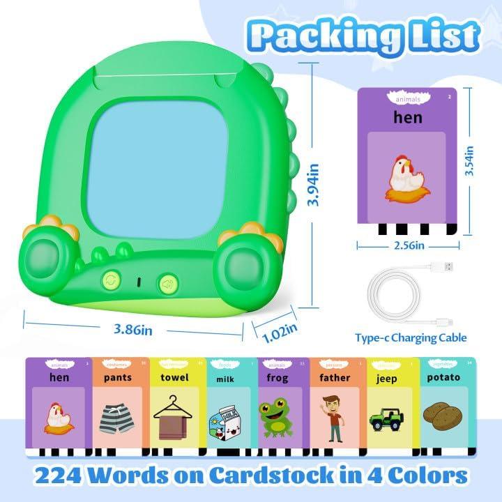 Tarjetas Flash Hablantes MindPal para Niños 3+ Años, 224 Palabras