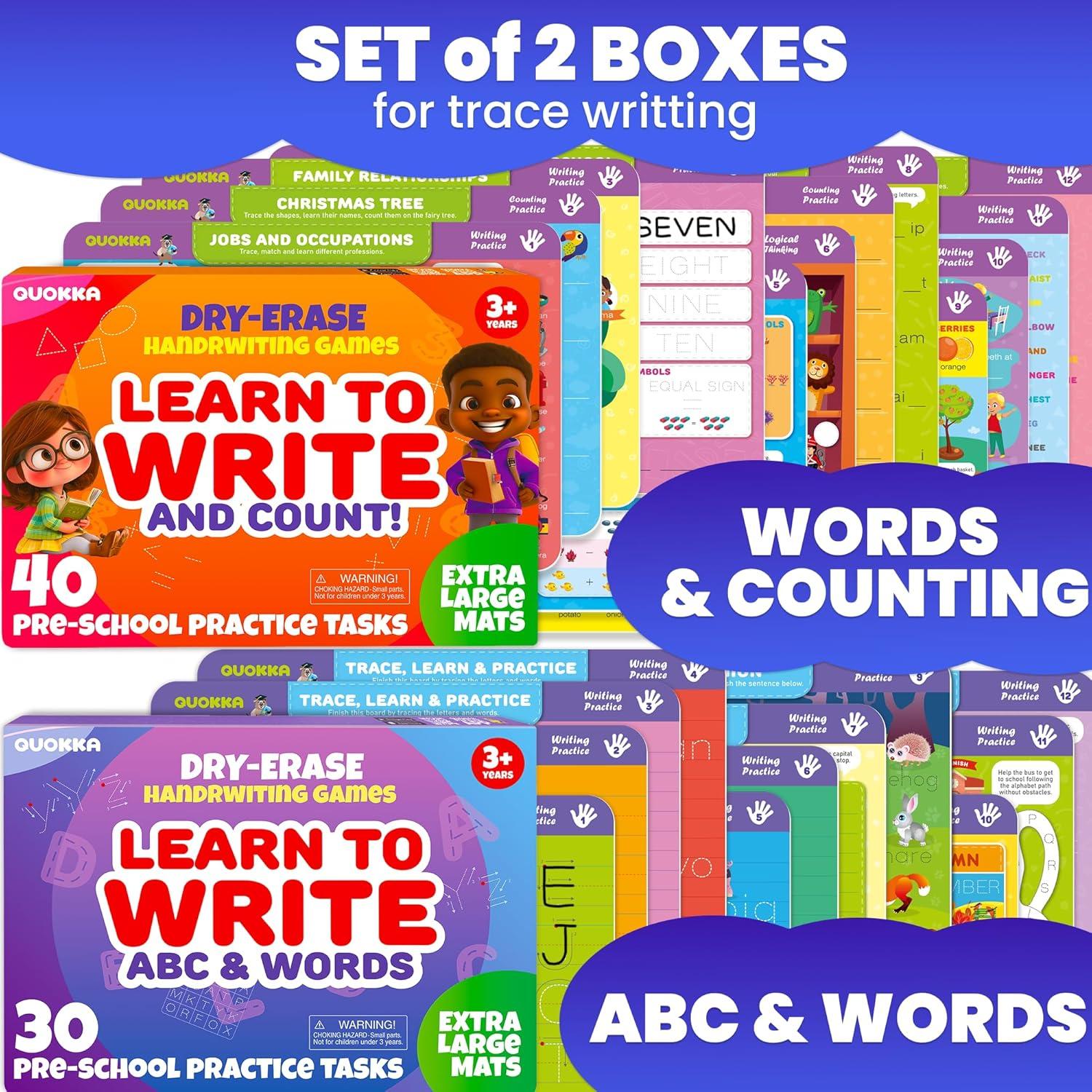 Libro Ocupado QUOKKA - Práctica de Escritura para Niños 3-5 Años