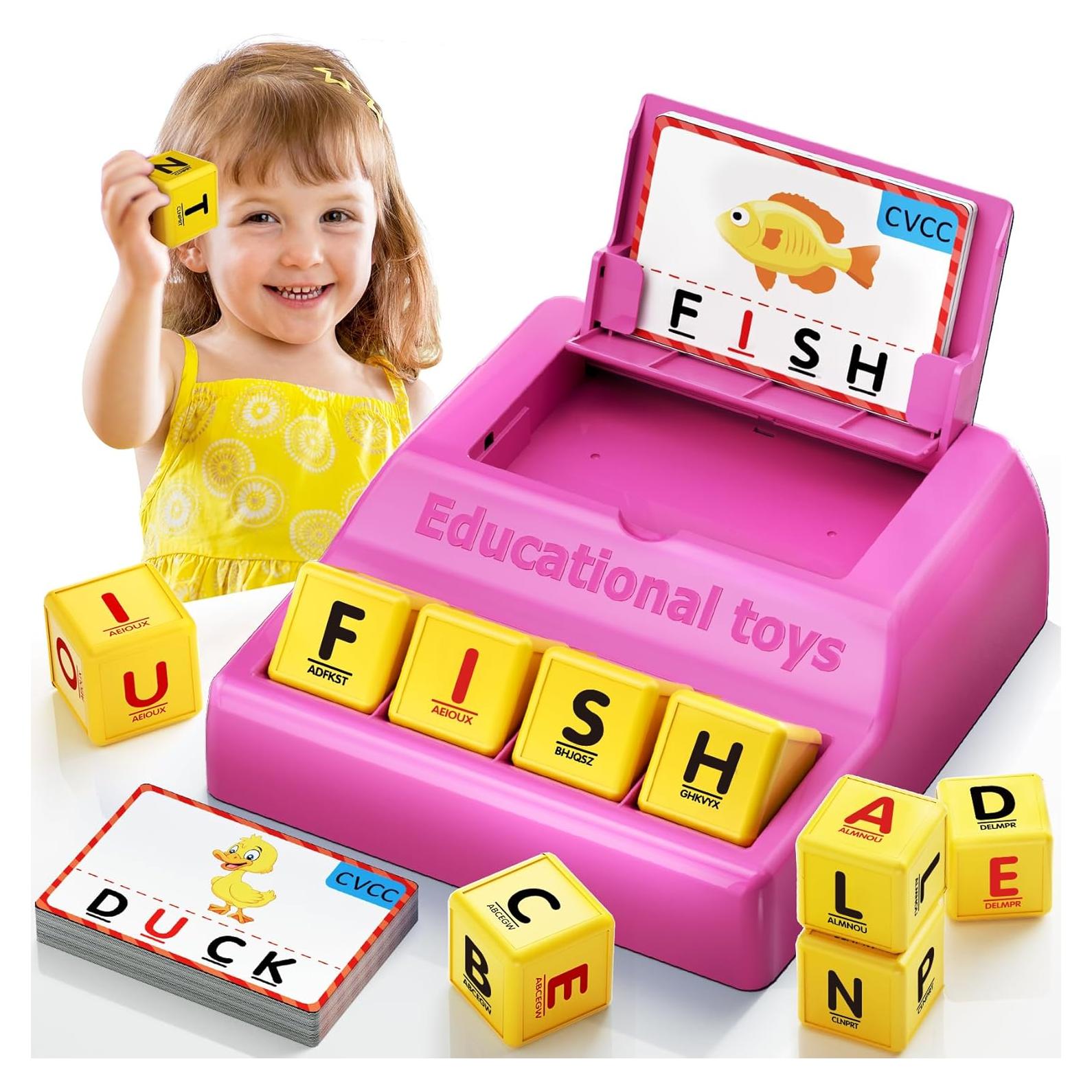 Juego de Emparejamiento de Letras Montessori HOPEEYE Rosa Grande