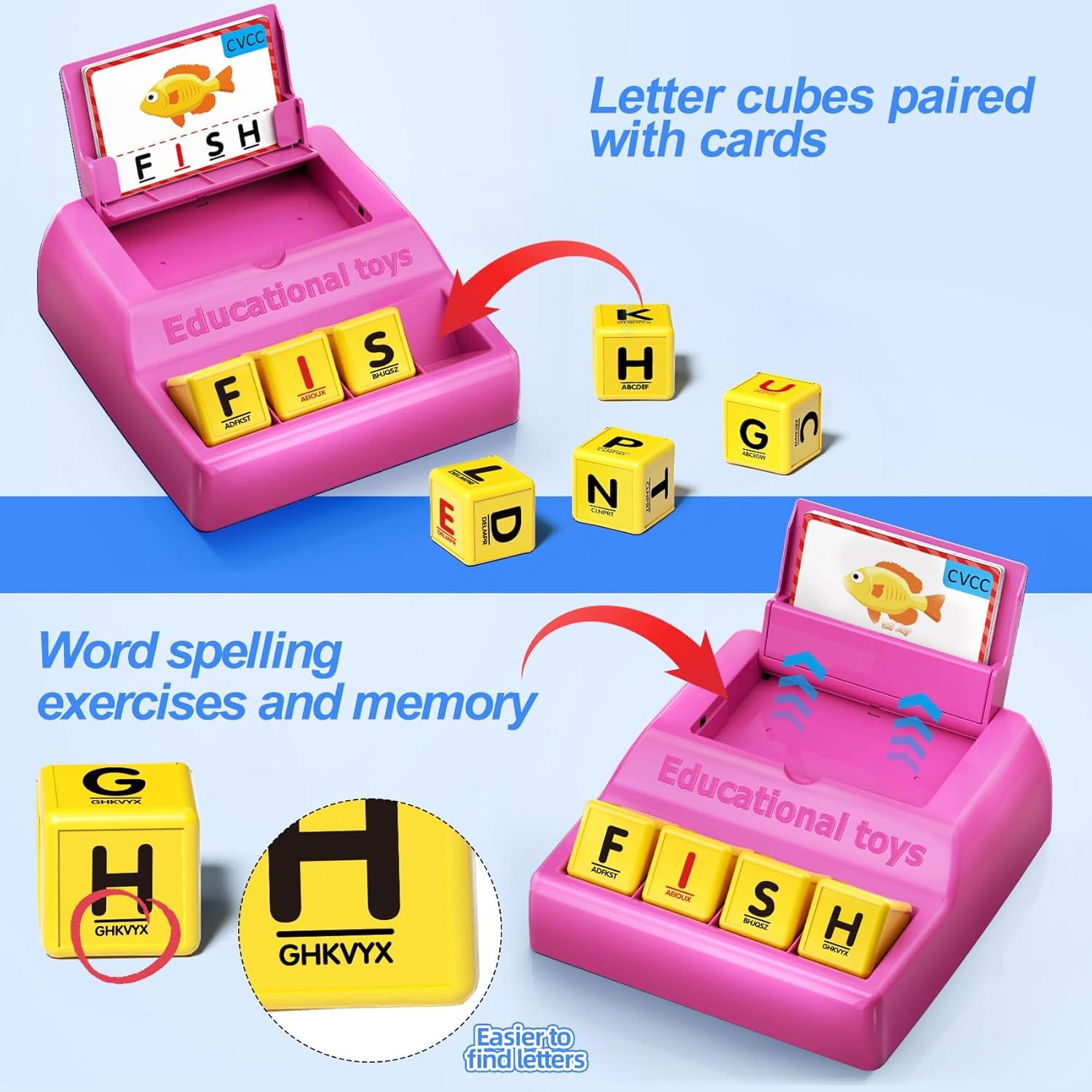 Juego de Emparejamiento de Letras Montessori HOPEEYE Rosa Grande