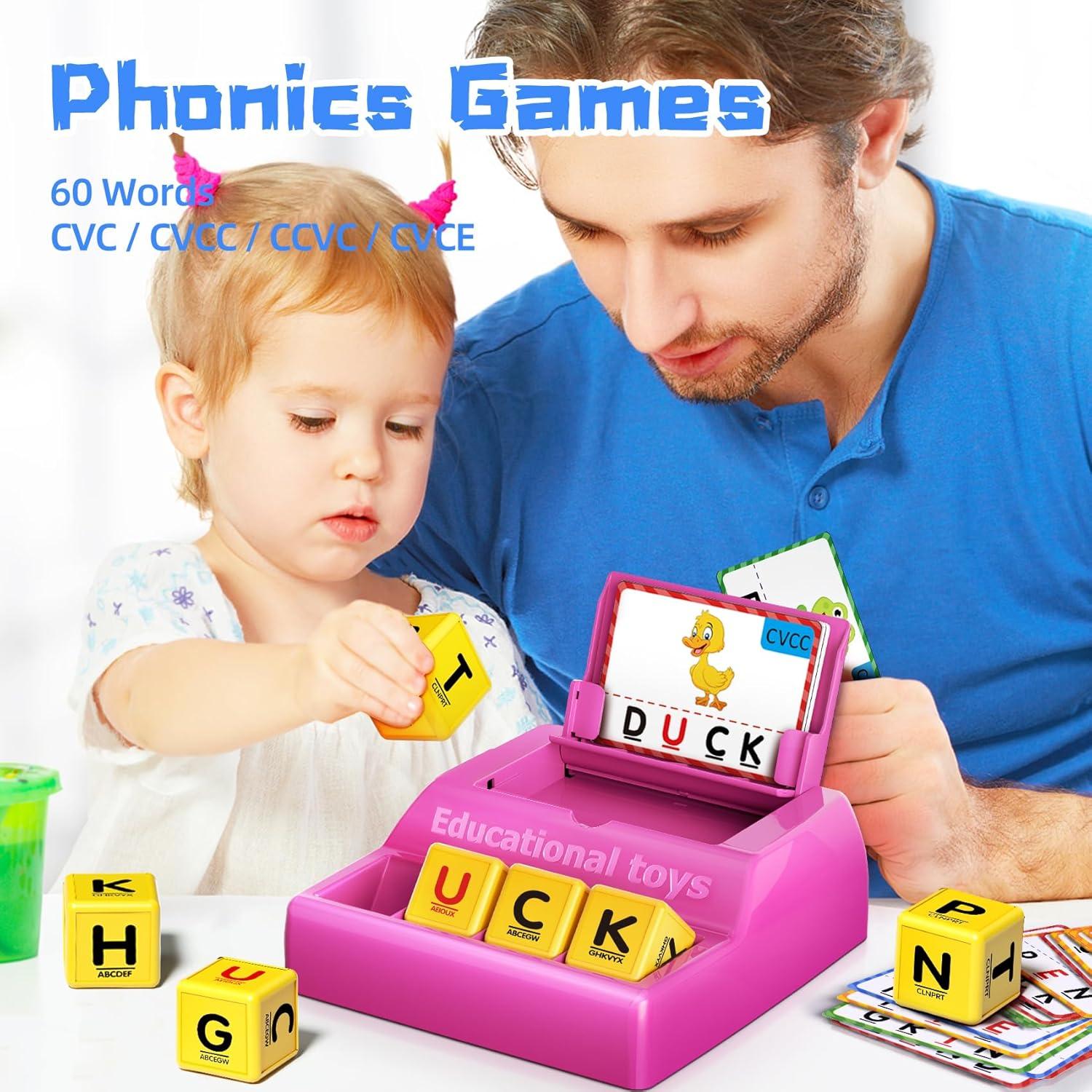 Juego de Emparejamiento de Letras Montessori HOPEEYE Rosa Grande