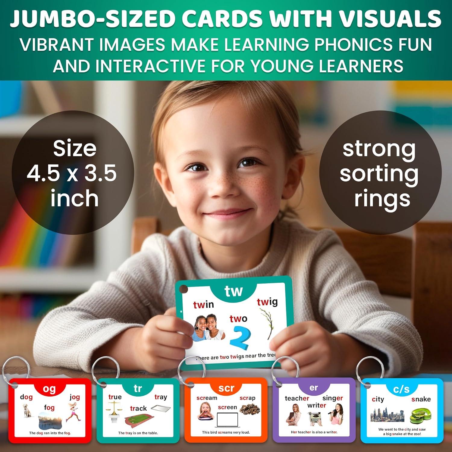 Tarjetas de Fonética QUOKKA para Niños 4-8 Años - 260 Juegos