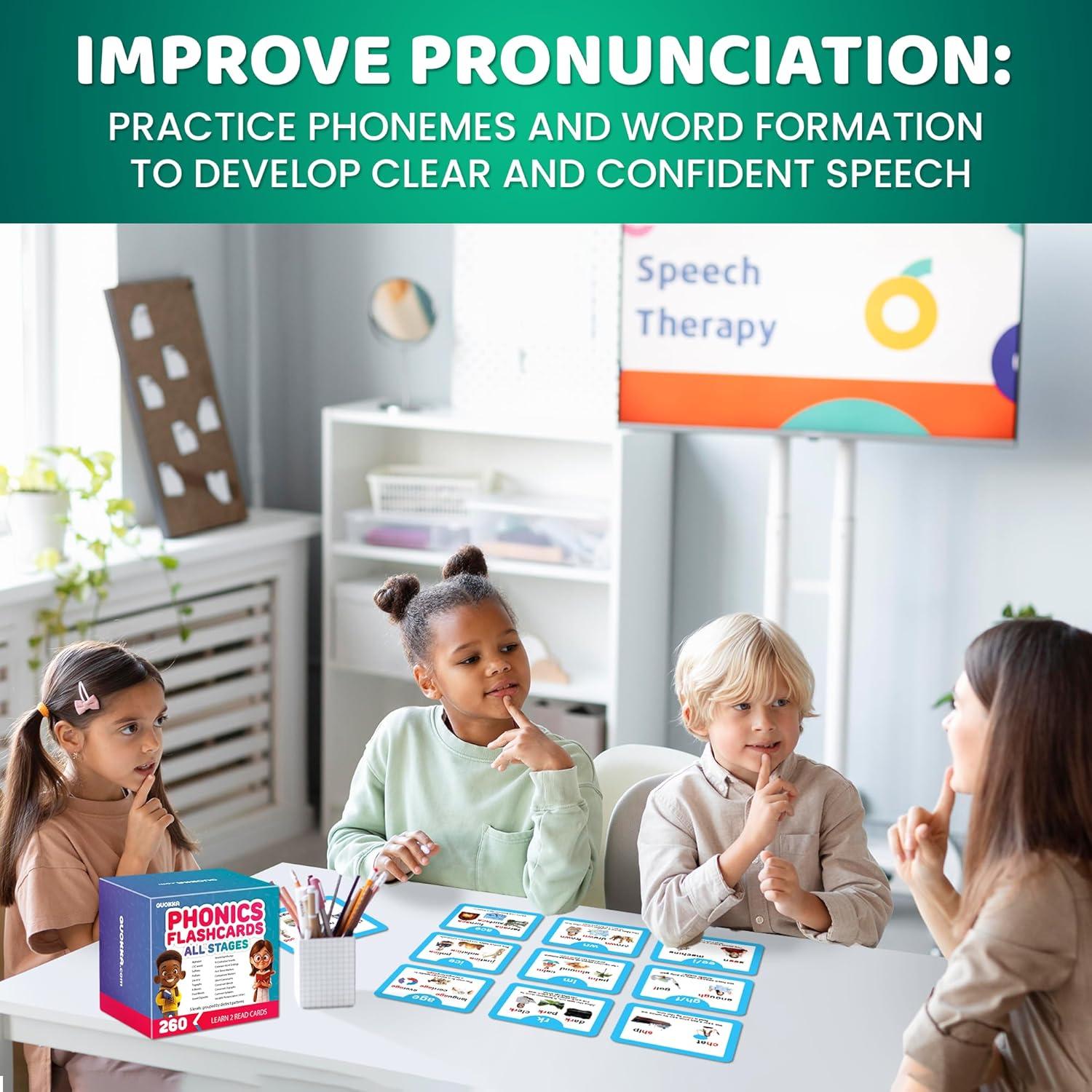 Tarjetas de Fonética QUOKKA para Niños 4-8 Años - 260 Juegos