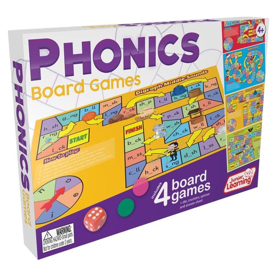 Juego de Tablero de Fonética Junior Learning, 6 Fichas, 4-5 Años
