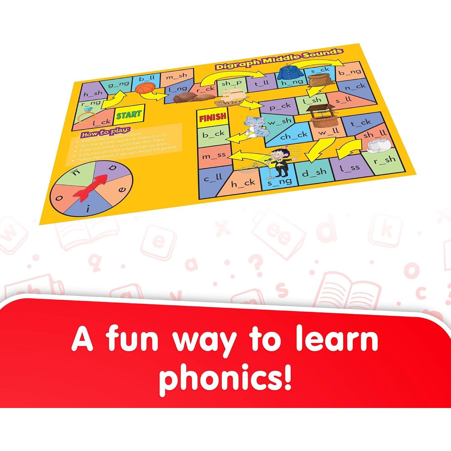 Juego de Tablero de Fonética Junior Learning, 6 Fichas, 4-5 Años