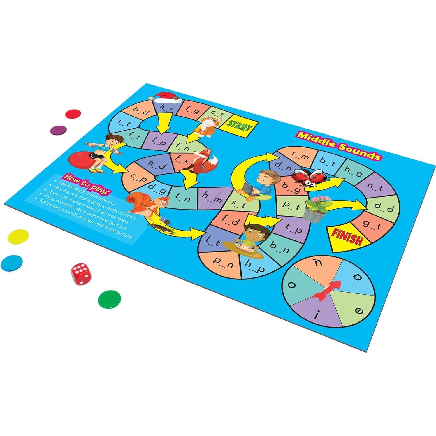 Juego de Tablero de Fonética Junior Learning, 6 Fichas, 4-5 Años