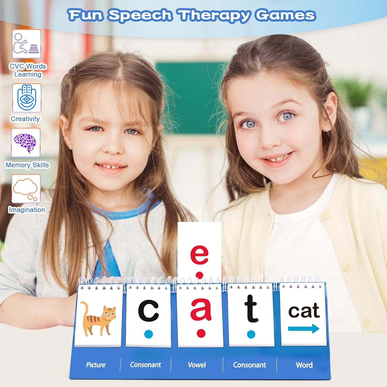 Juegos de Palabras CVC Coosilion - 60 Tarjetas Flash Educativas