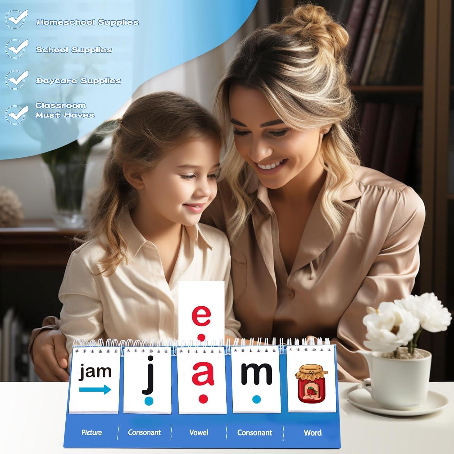 Juegos de Palabras CVC Coosilion - 60 Tarjetas Flash Educativas