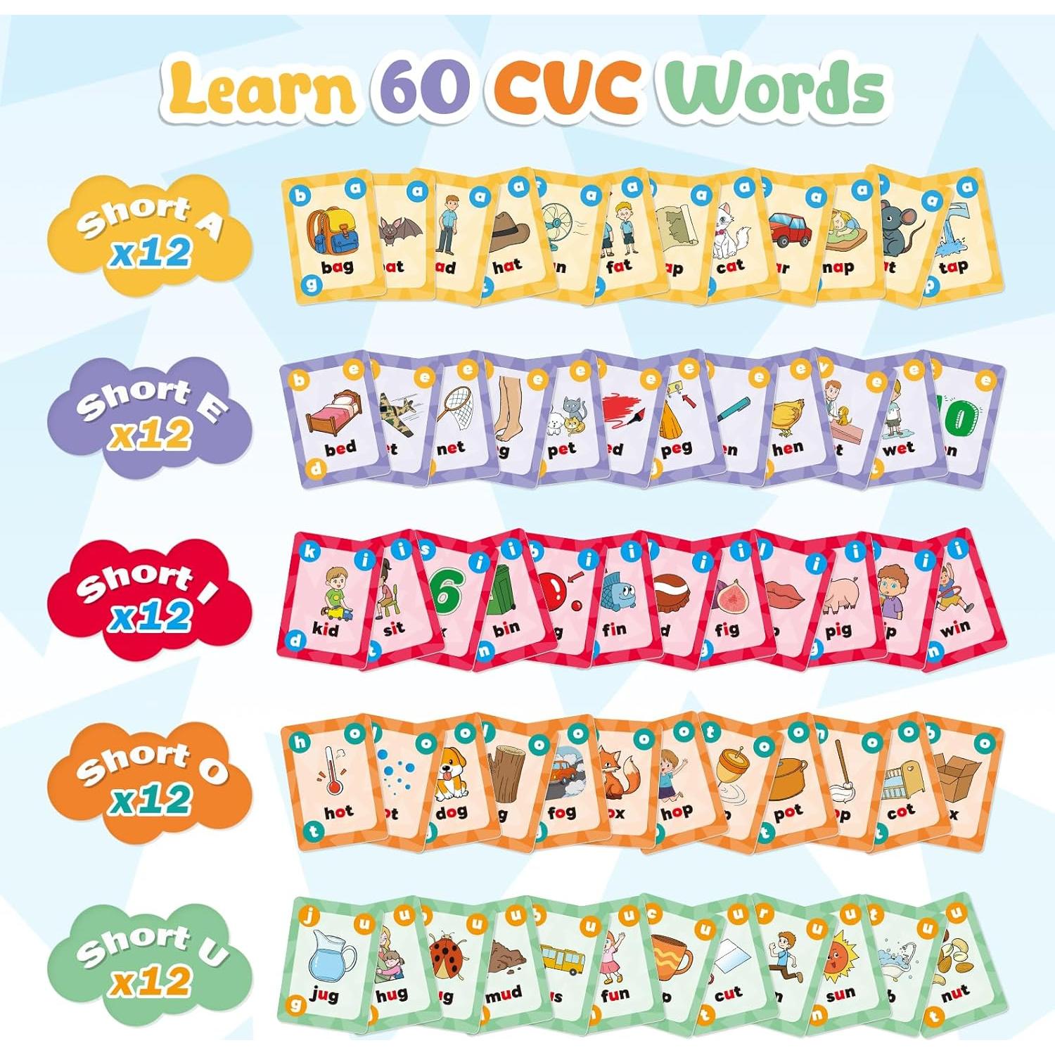 Juegos Fonéticos Torlam para Niños - 60 Tarjetas CVC