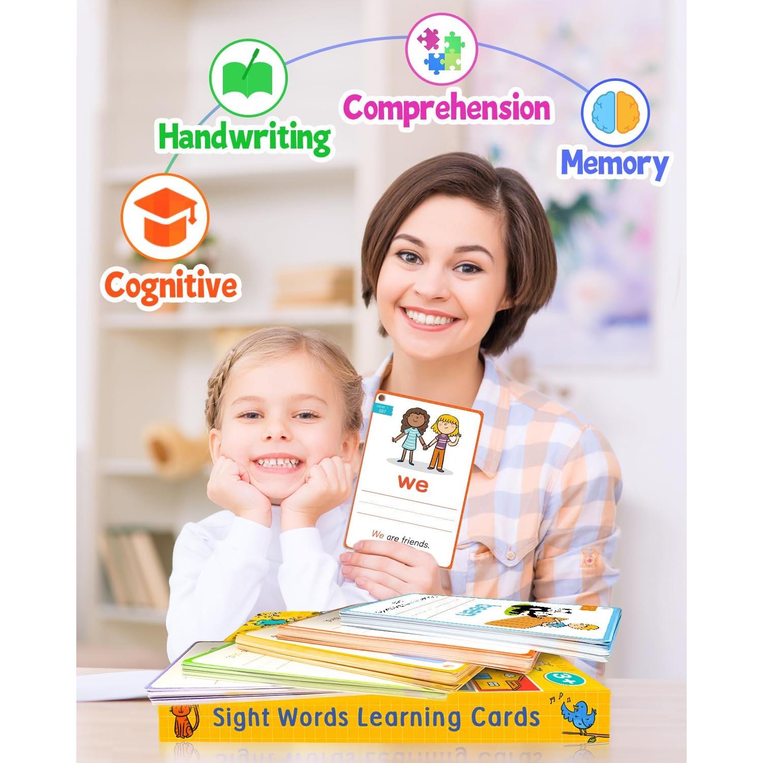 Tarjetas de Palabras de Vista HOQEEWIPE 250 Juegos Reutilizables