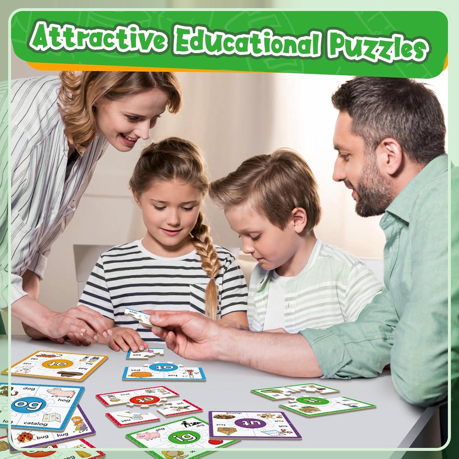 Juegos de Rompecabezas Fonéticos Edulok - 15 Tarjetas para Niños