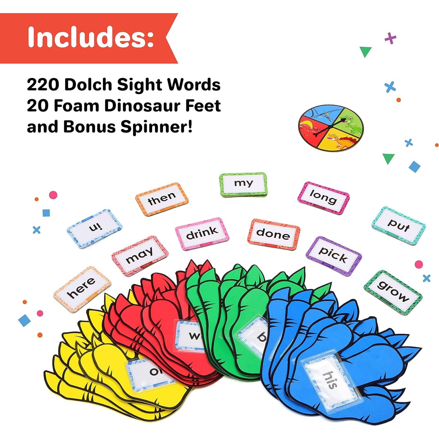 Juego Educativo Dino Stomp Barnacle Toys - Tarjetas Dolch 220 Palabras