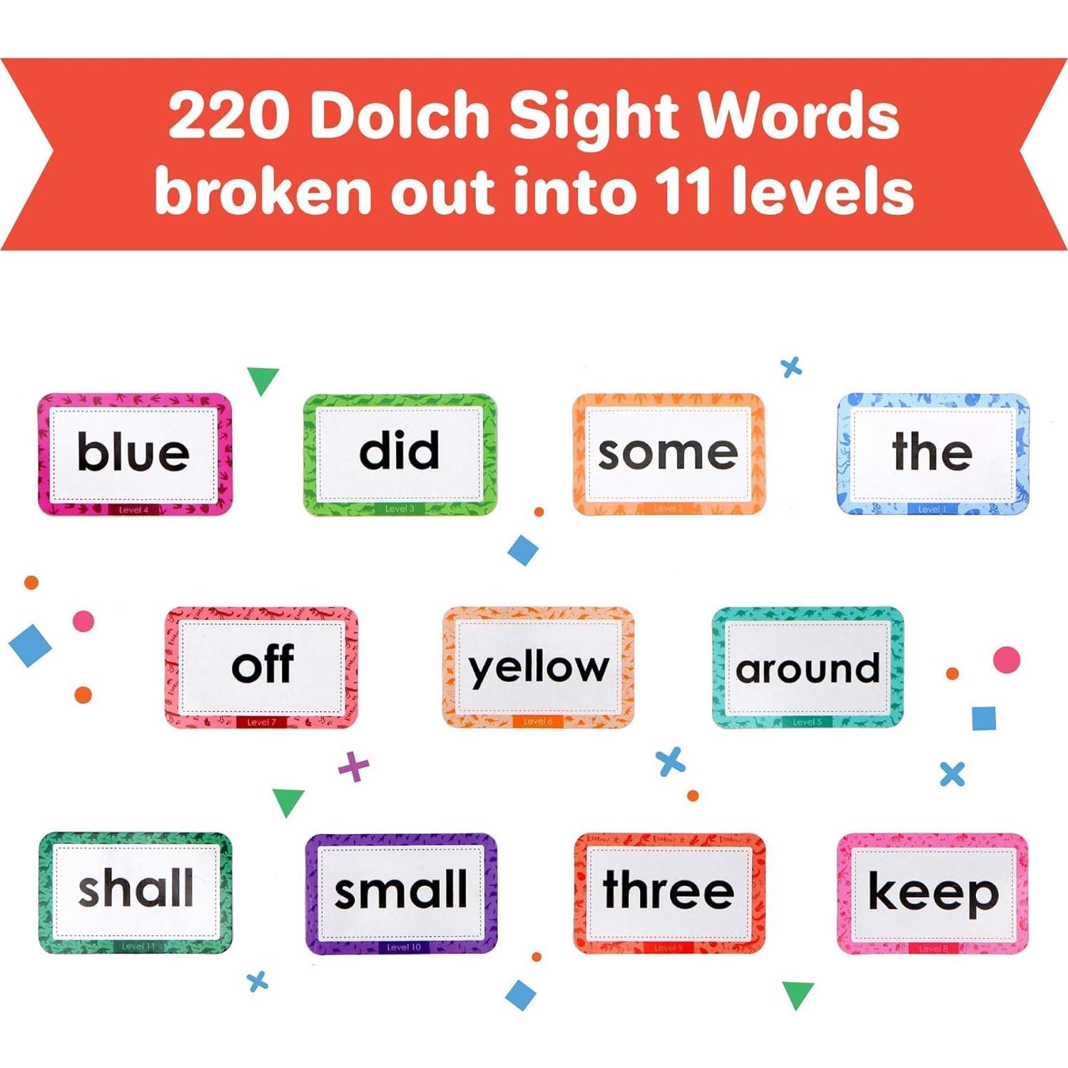 Juego Educativo Dino Stomp Barnacle Toys - Tarjetas Dolch 220 Palabras