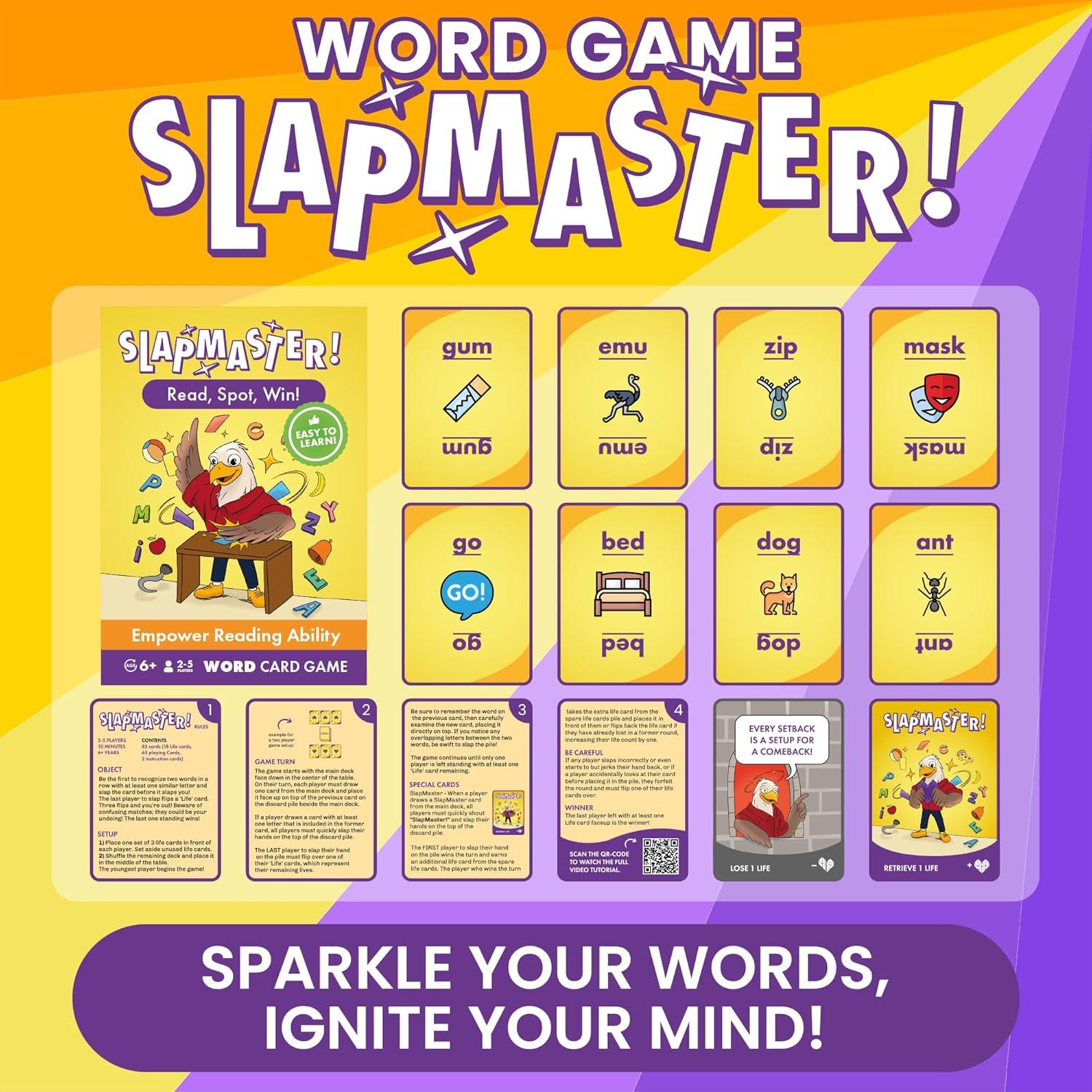 Juego de Cartas Educativo Slapmaster - FISH OR CHIPS - 2-5 Jugadores, 6+ Años