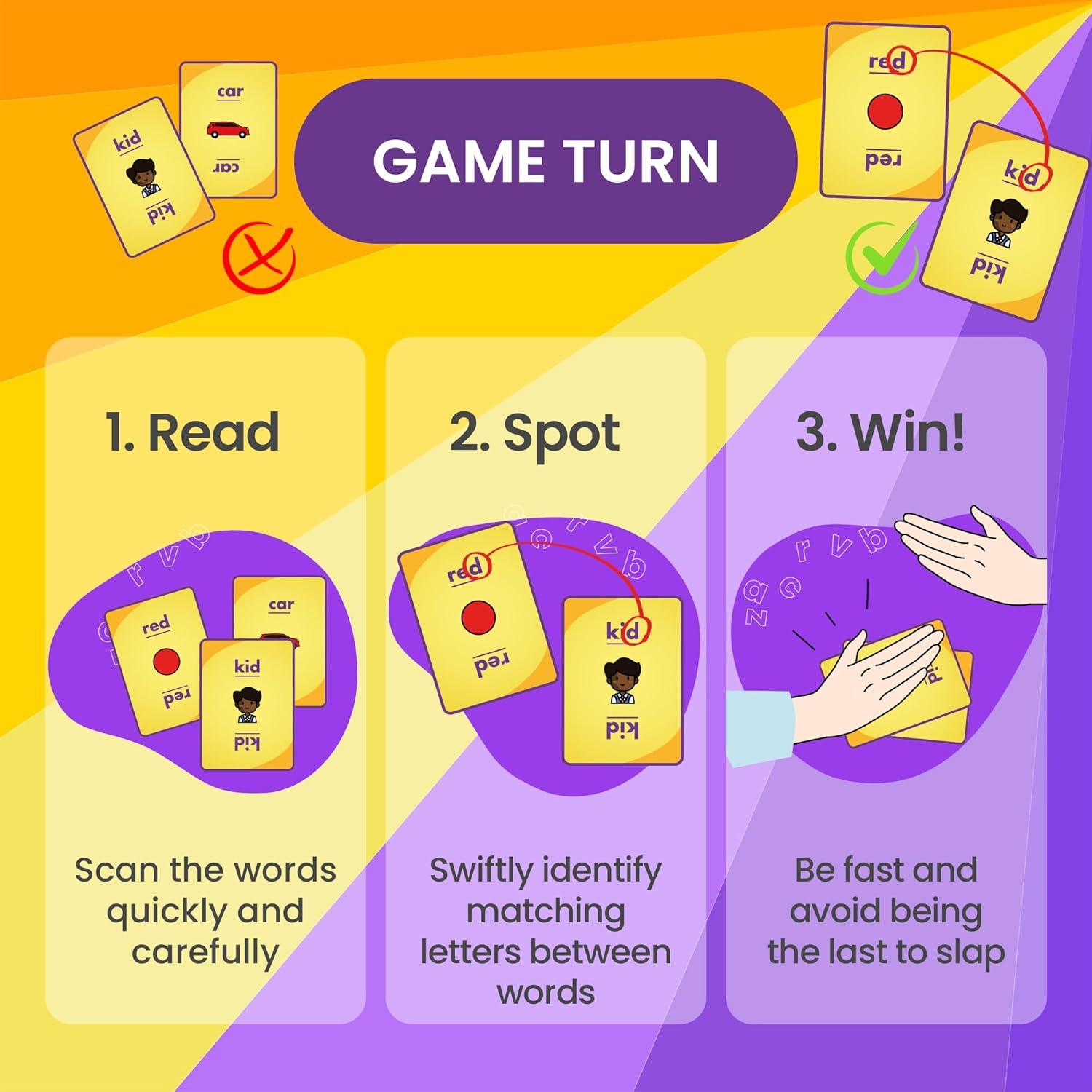 Juego de Cartas Educativo Slapmaster - FISH OR CHIPS - 2-5 Jugadores, 6+ Años