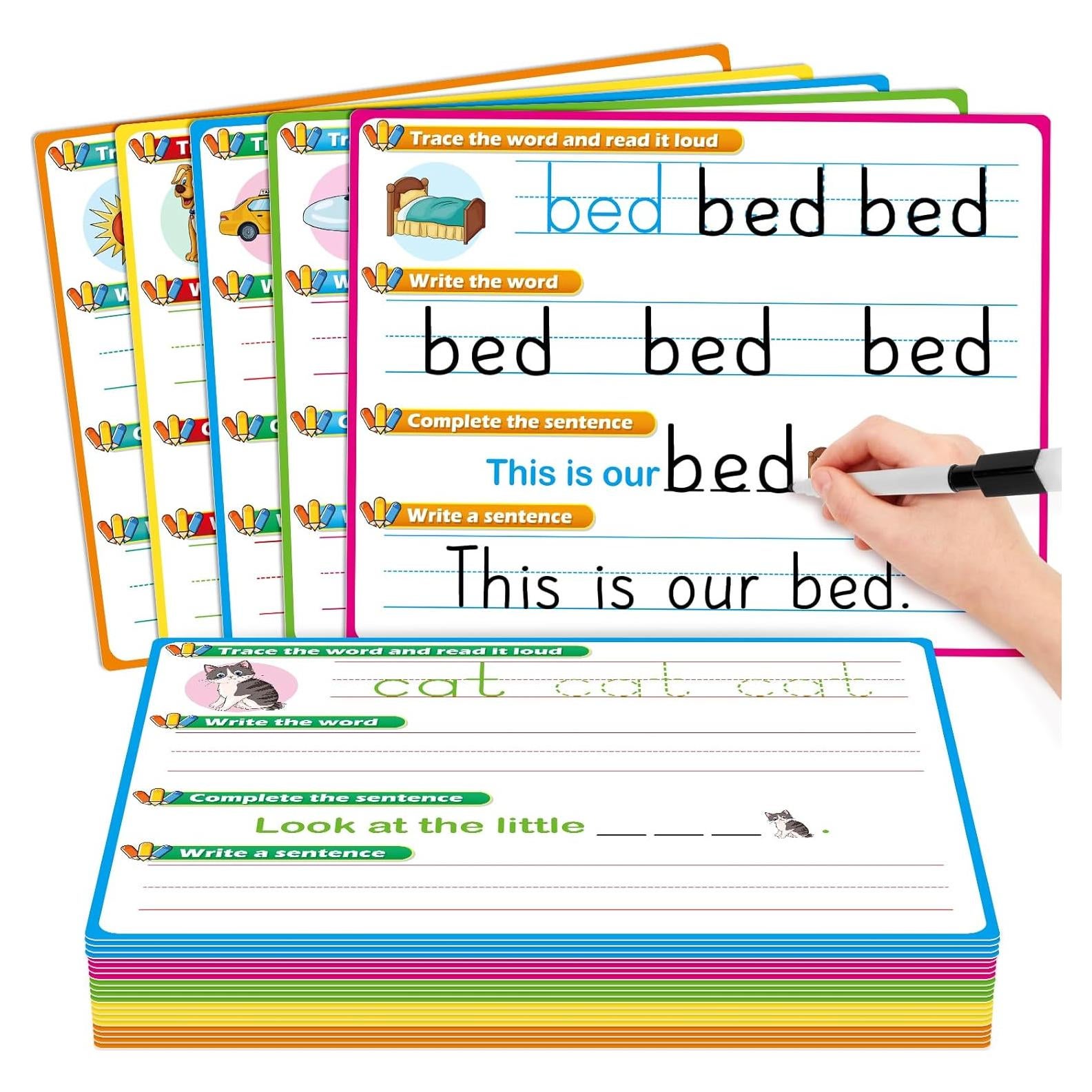 Tarjetas de Aprendizaje CVC para Niños - Escritura y Lectura