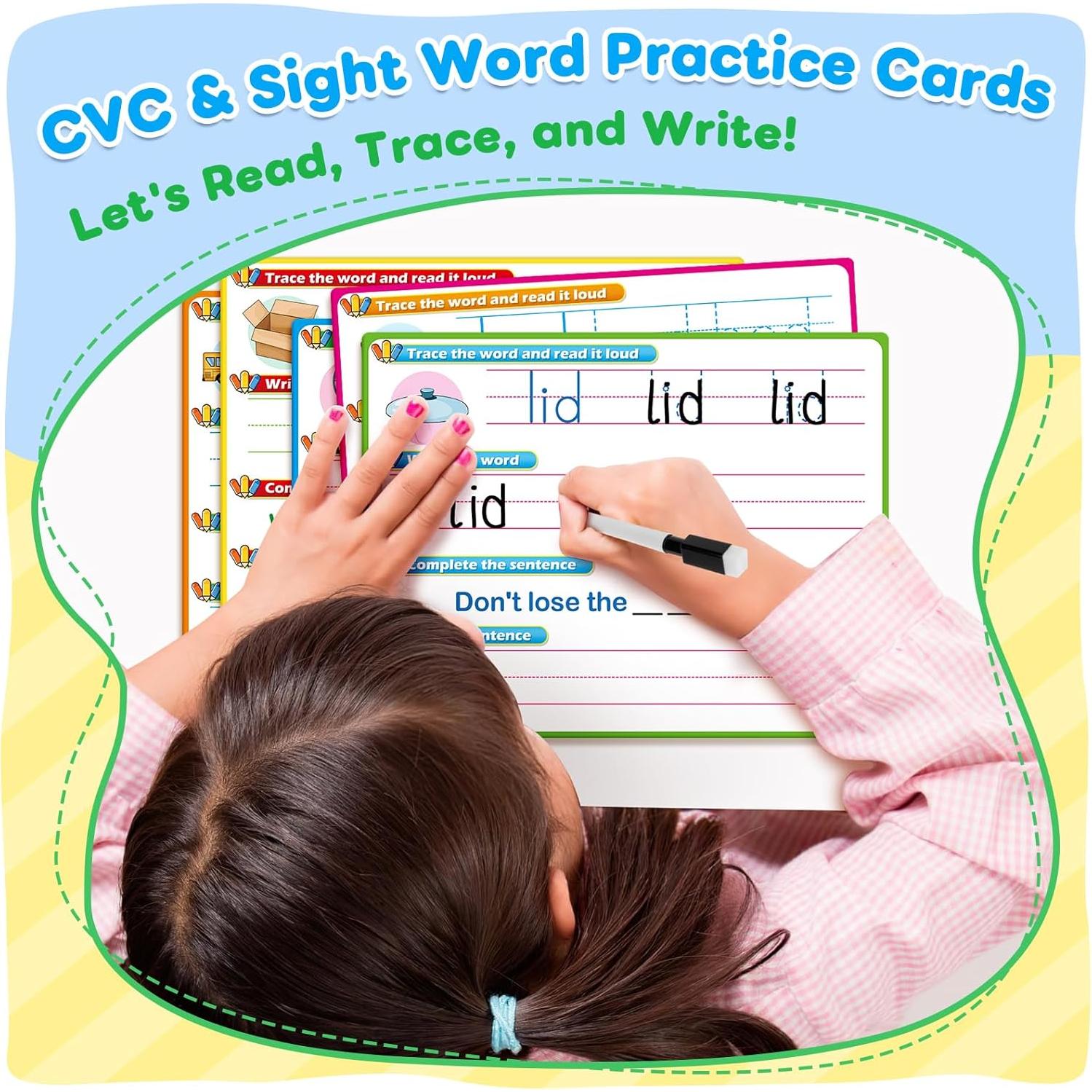 Tarjetas de Aprendizaje CVC para Niños - Escritura y Lectura