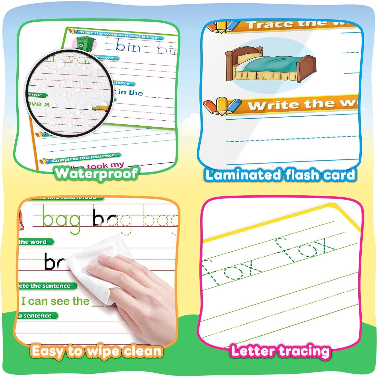 Tarjetas de Aprendizaje CVC para Niños - Escritura y Lectura