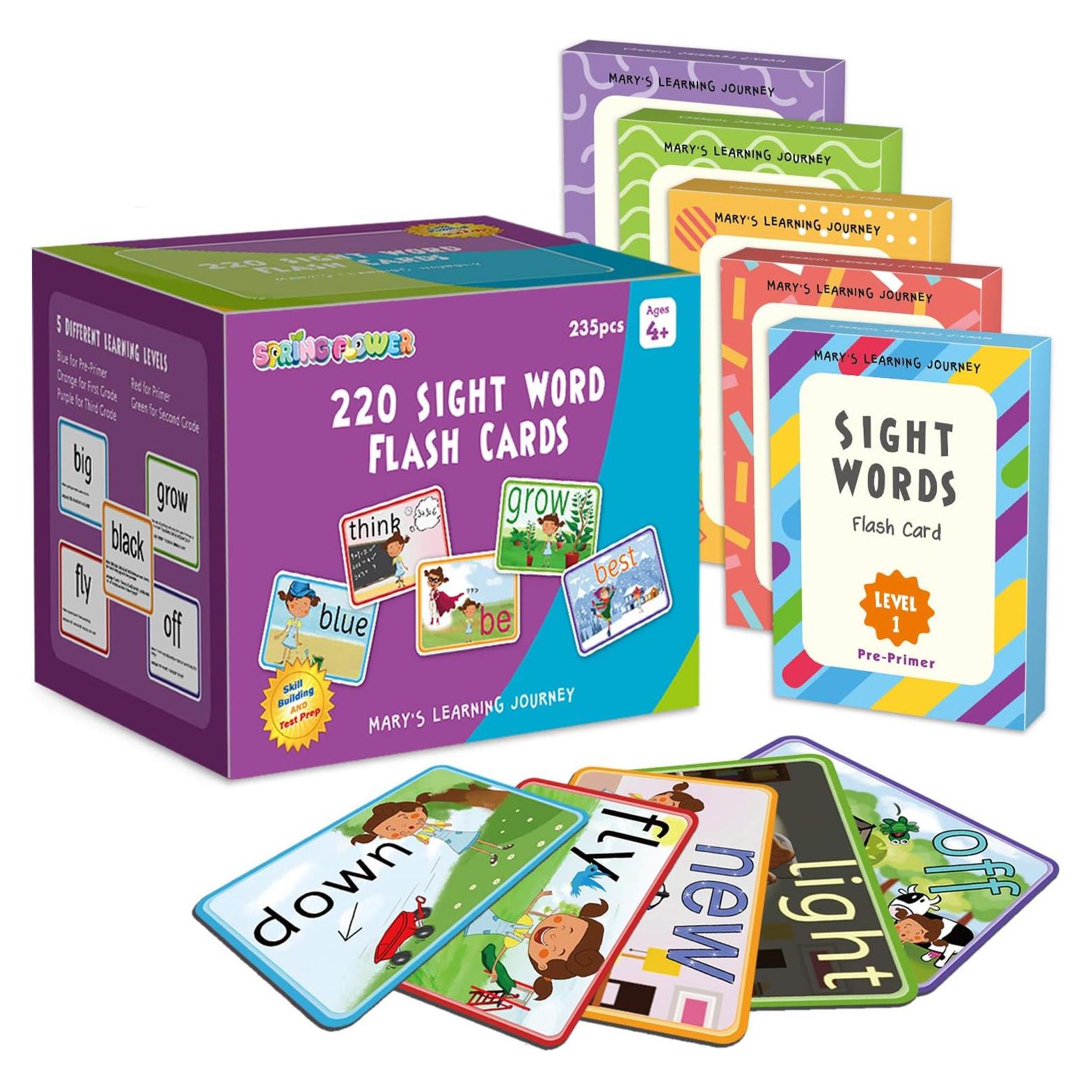 Tarjetas de Flash SpringFlower 220 Palabras de Vista para Niños