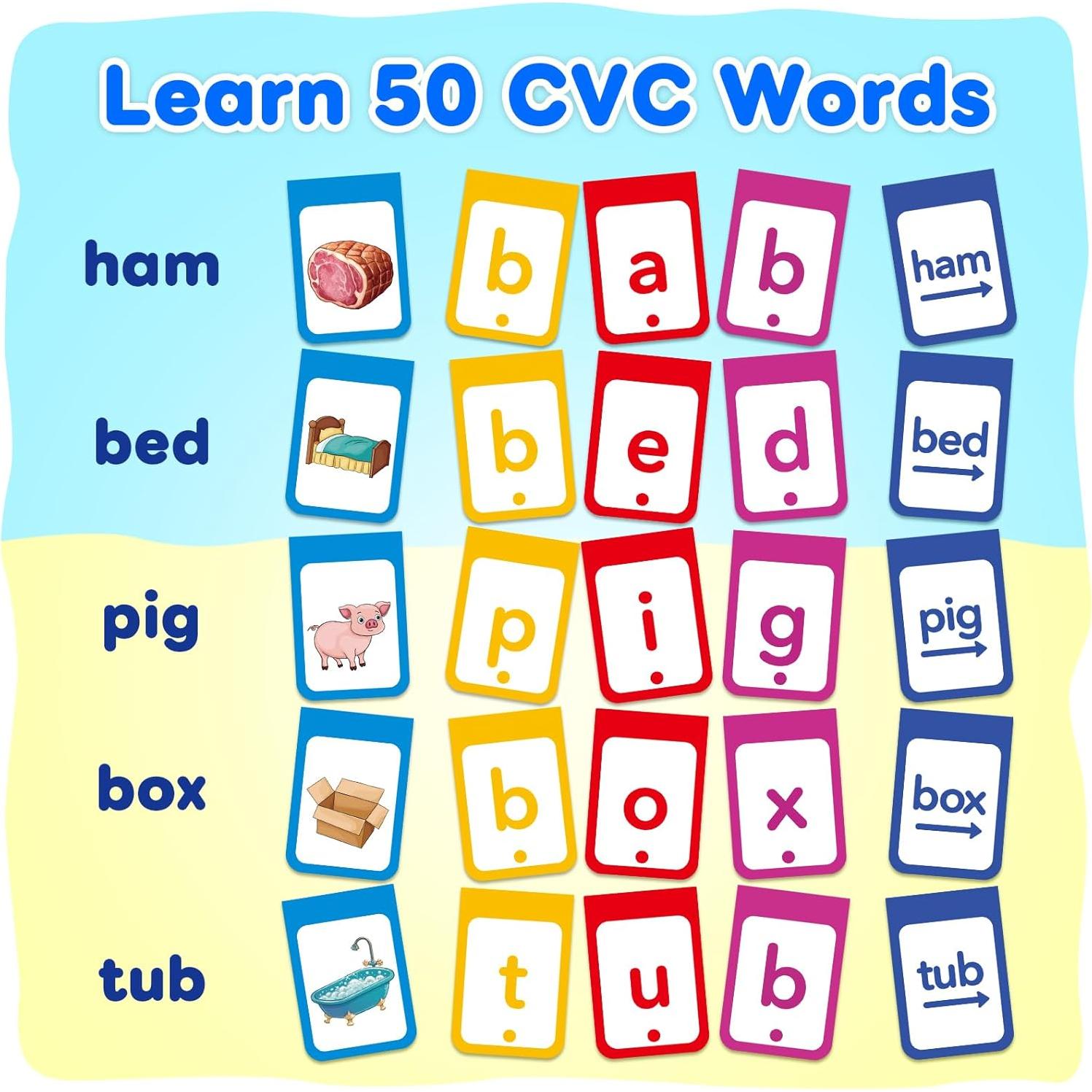 Juego de Tarjetas de Flash CVC para Aprendizaje Infantil - 82 Piezas