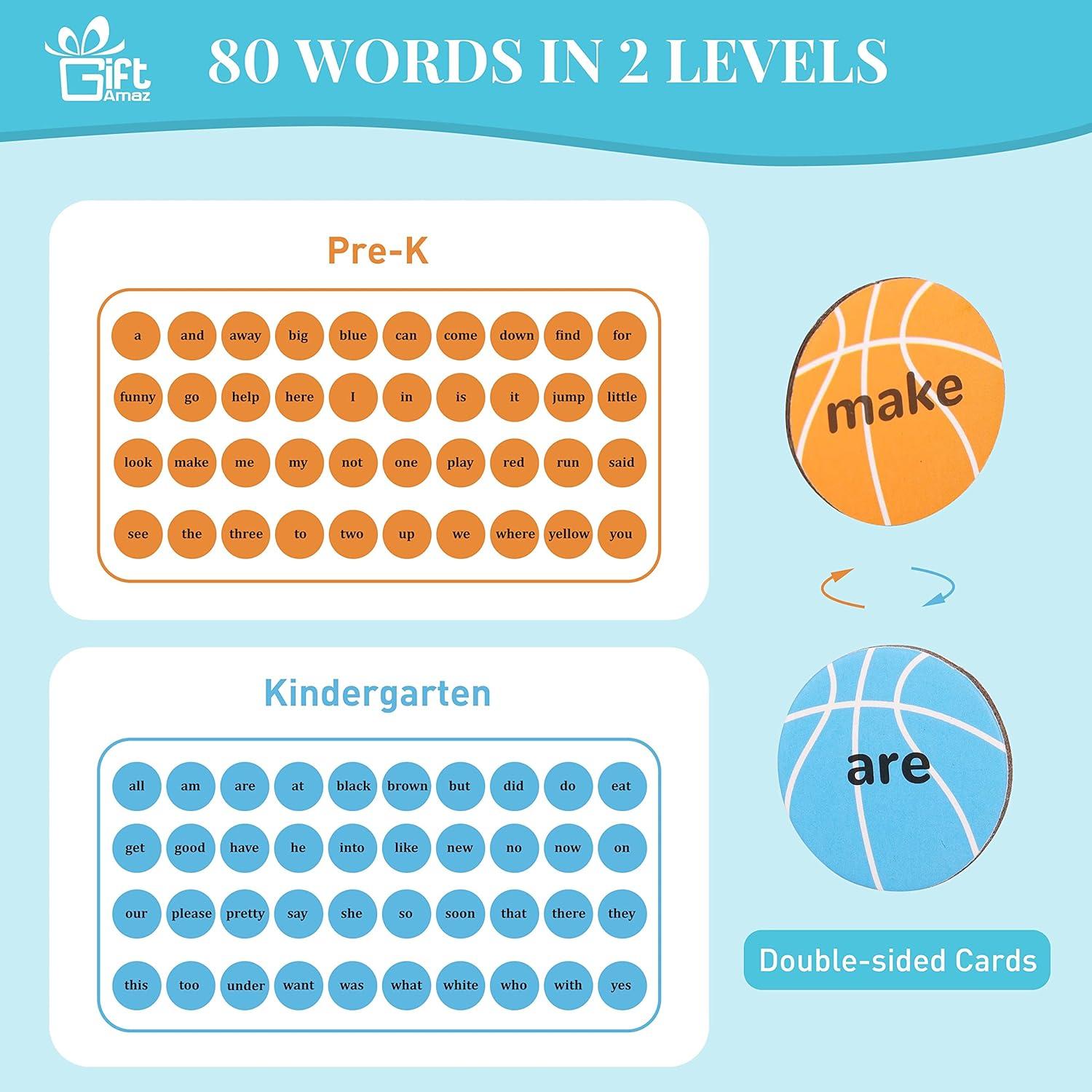 Juego de Aprendizaje de Palabras Visuales GiftAmaz 40 Tarjetas