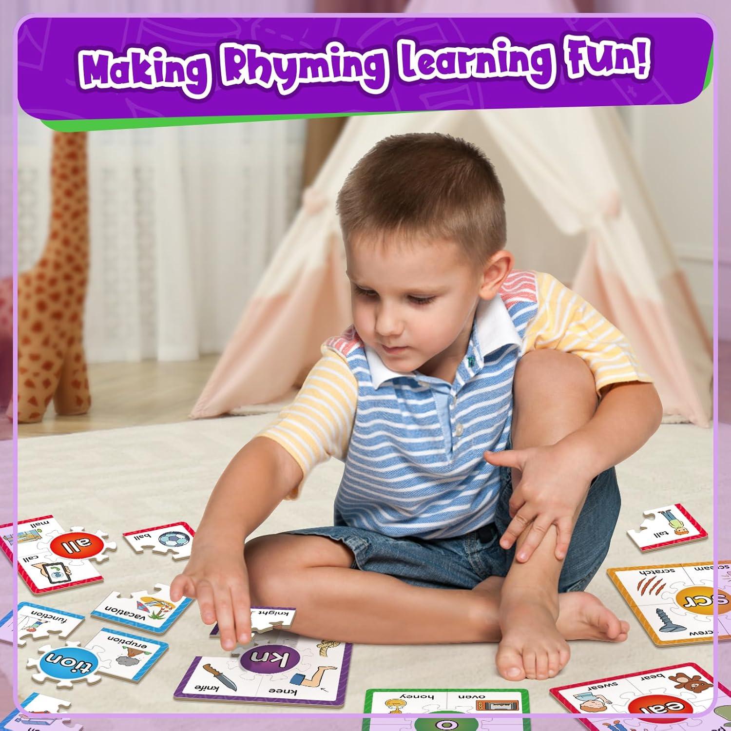 Juegos de Rompecabezas Fonéticos Edulok - 15 Tarjetas para Preescolar