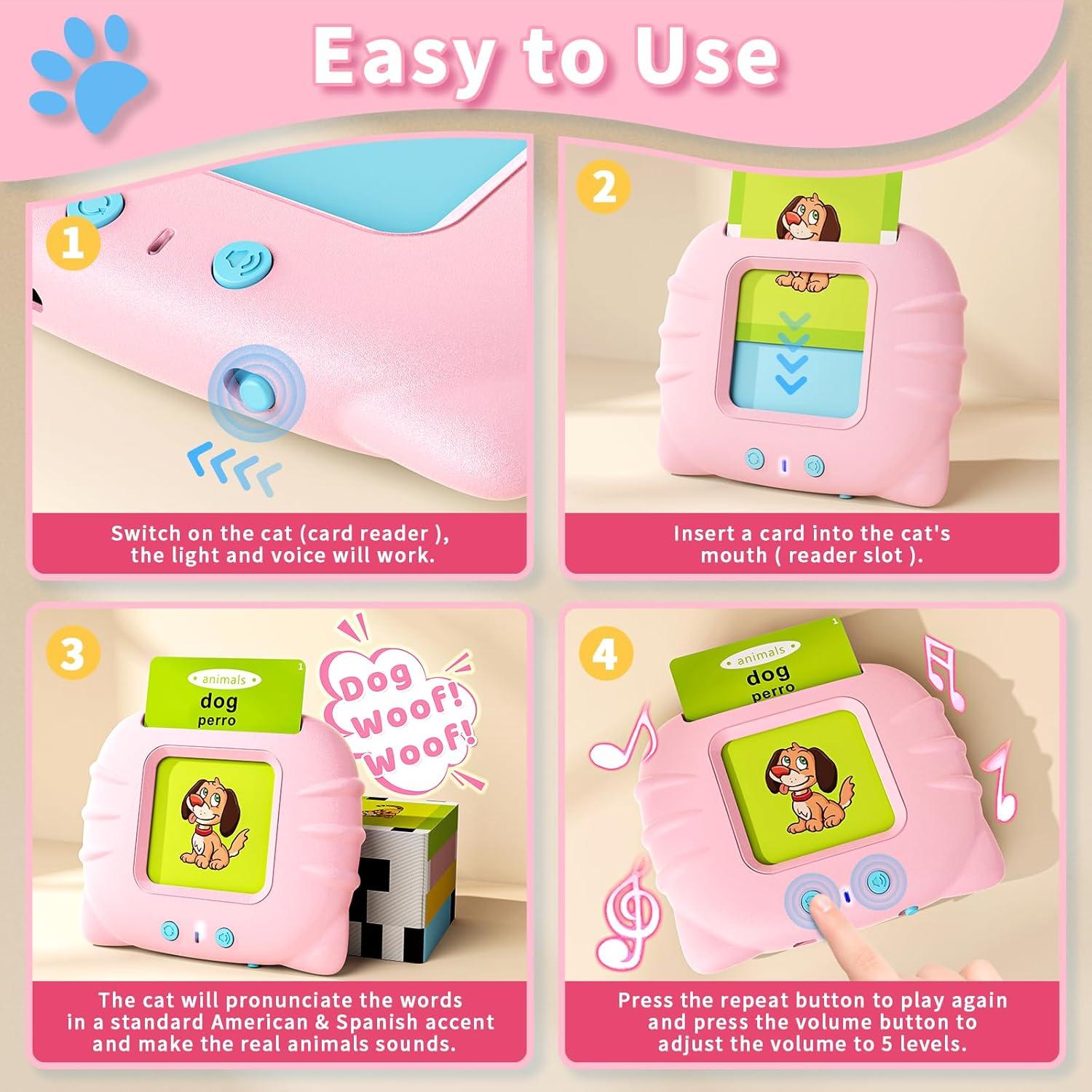 Tarjetas Flash Bilingües Aullsaty para Niños 1-6 Años