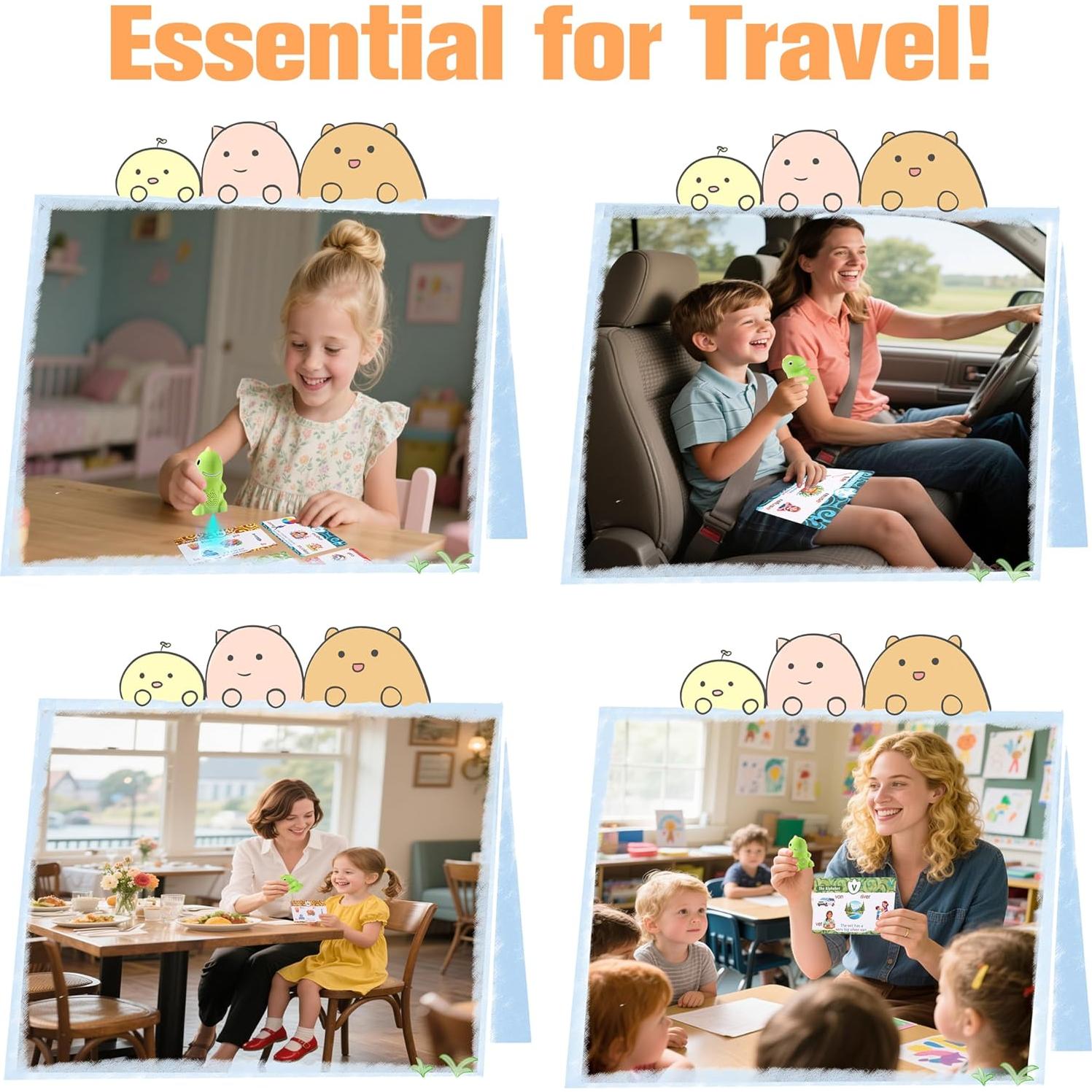 Tarjetas de Flash Hablantes Brakverla con Lápiz Dinosaurio 75 Tarjetas