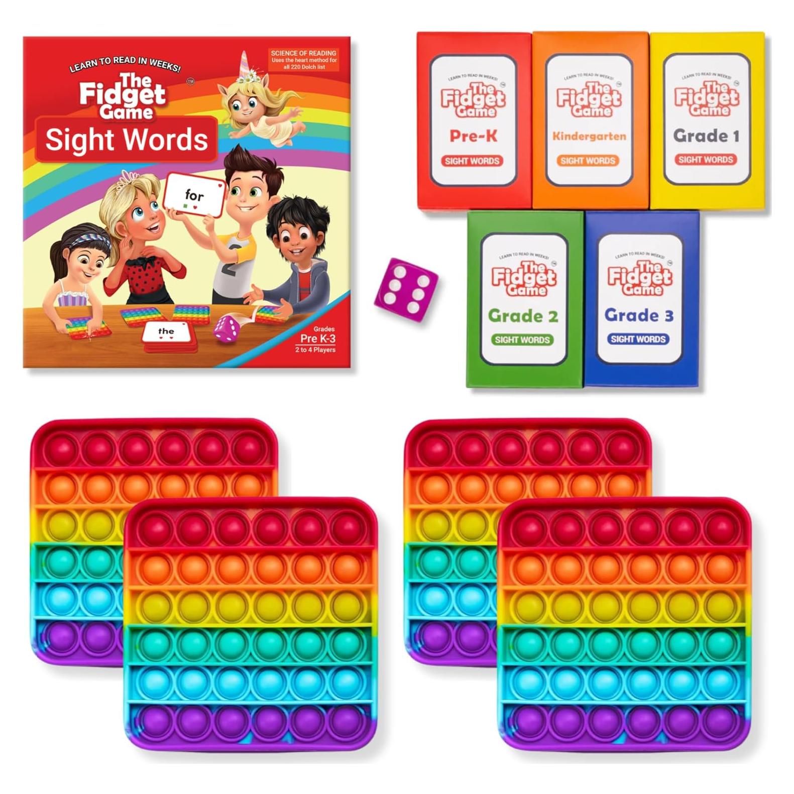 Juego de Fidget Palabras de Vista - Aprendizaje Divertido 36m-8a