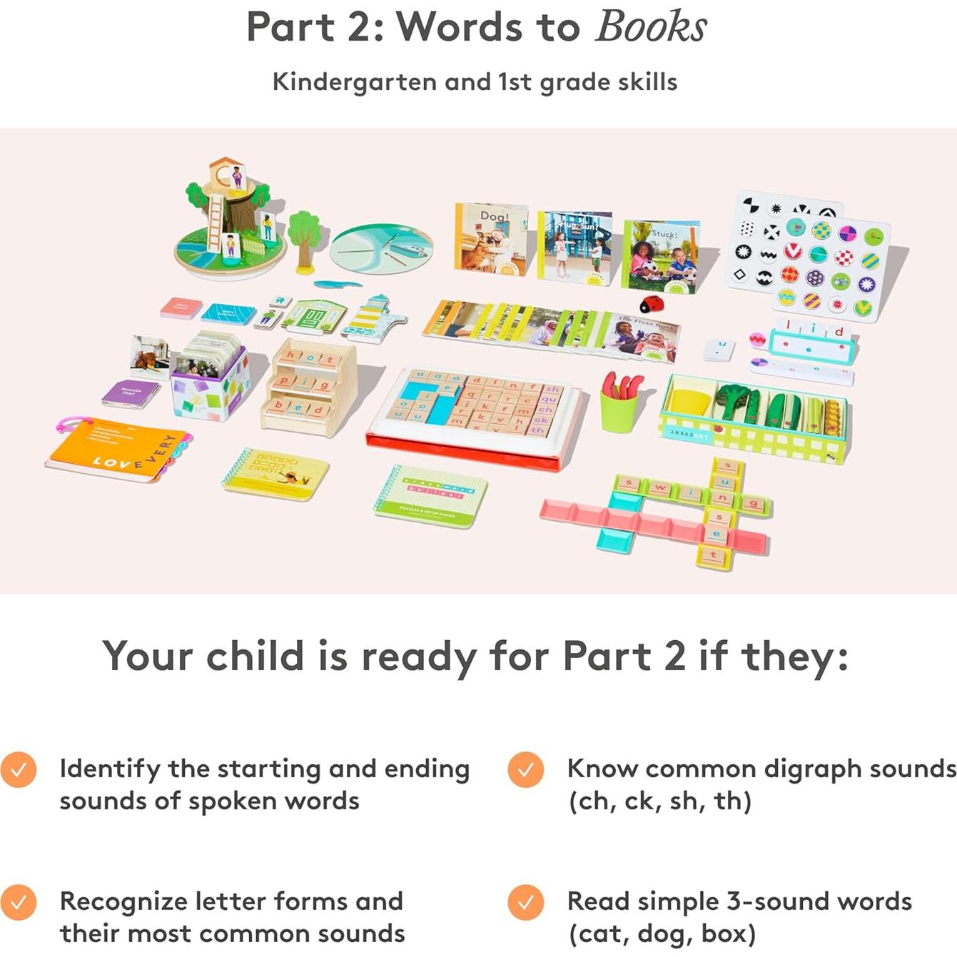 Conjunto de Habilidades de Lectura Lovevery Parte 2 - Jardín y 1er Grado