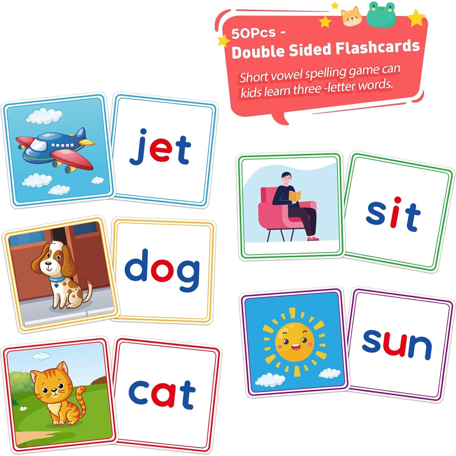 Juego de Aprendizaje de Ortografía CVC de Madera KMUYSL