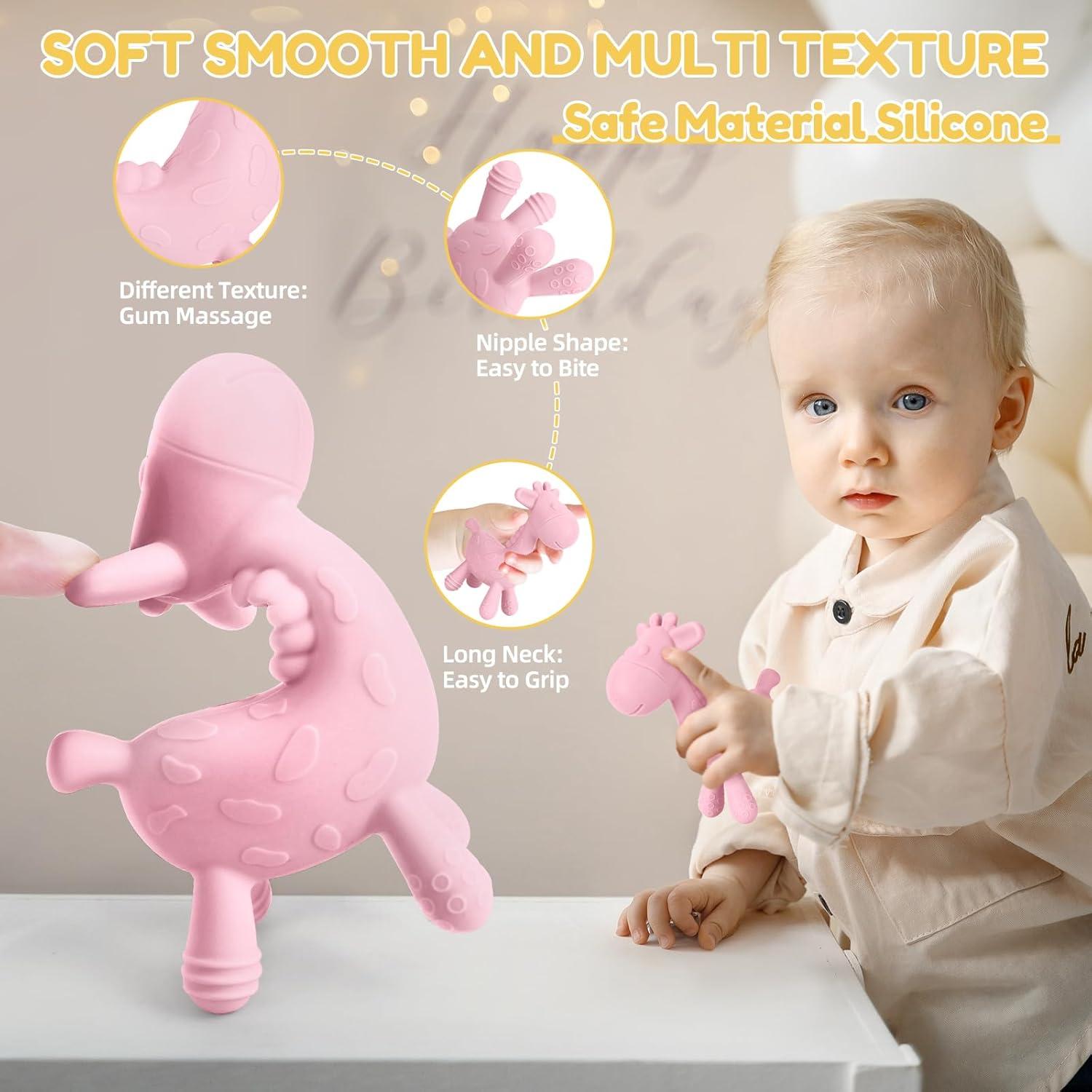 Mordedores de Silicona TYRY.HU Jirafa 4 Piezas para Bebés