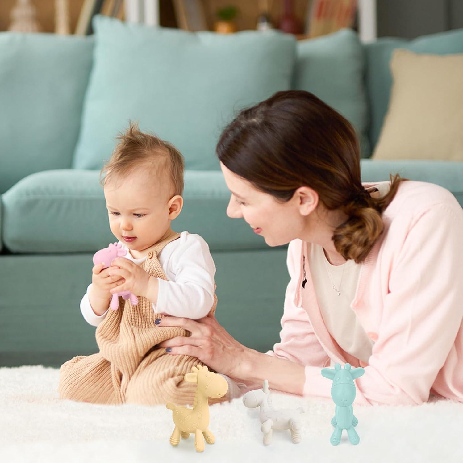 Mordedores de Silicona TYRY.HU Jirafa 4 Piezas para Bebés