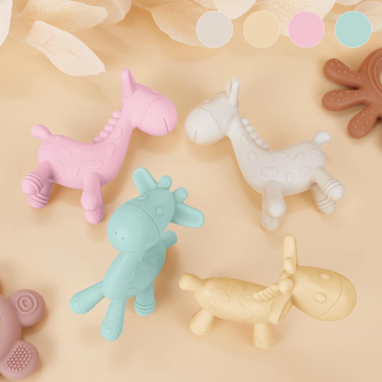 Mordedores de Silicona TYRY.HU Jirafa 4 Piezas para Bebés