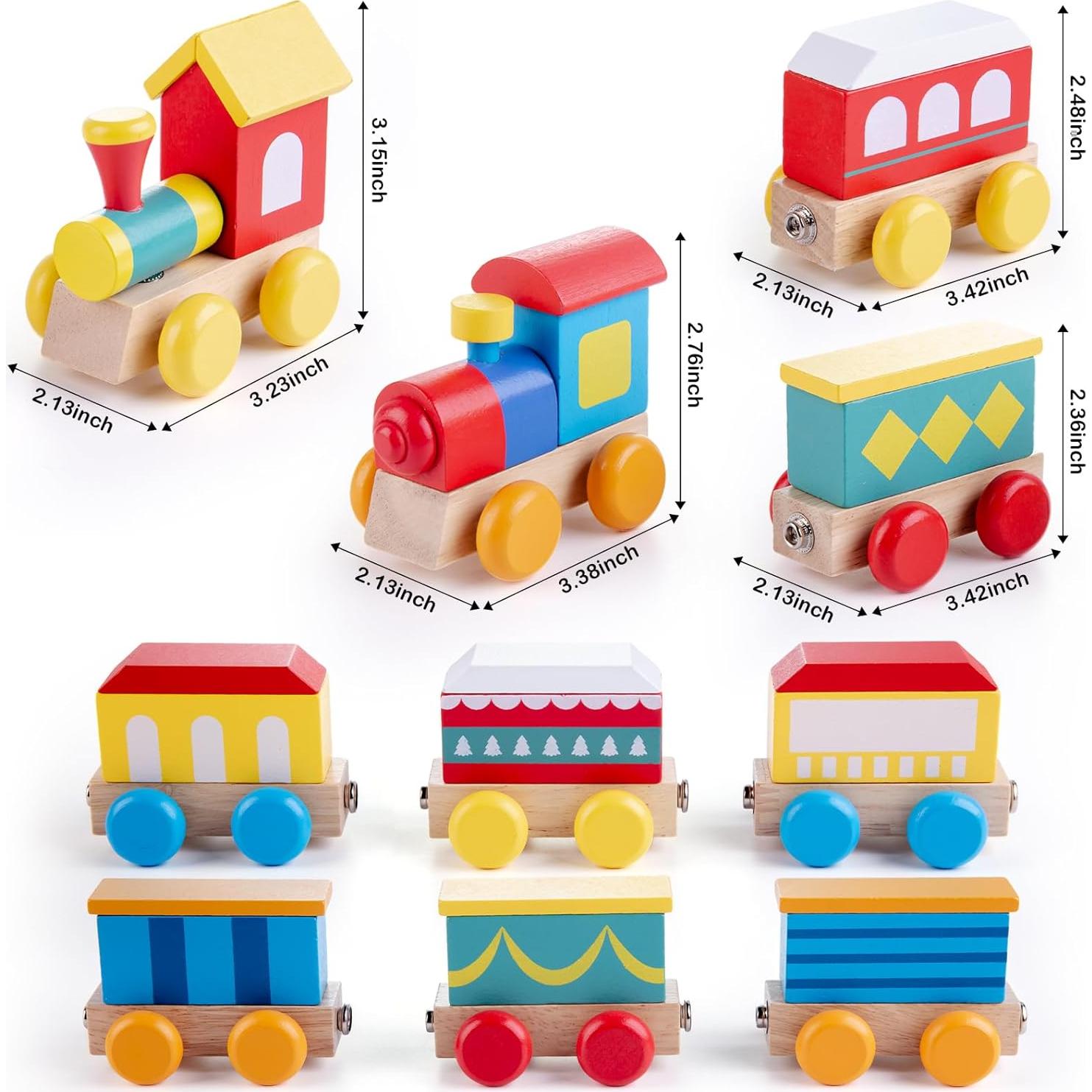 Juego de Tren de Madera TIGERHU | Juguete Educativo 34 Piezas