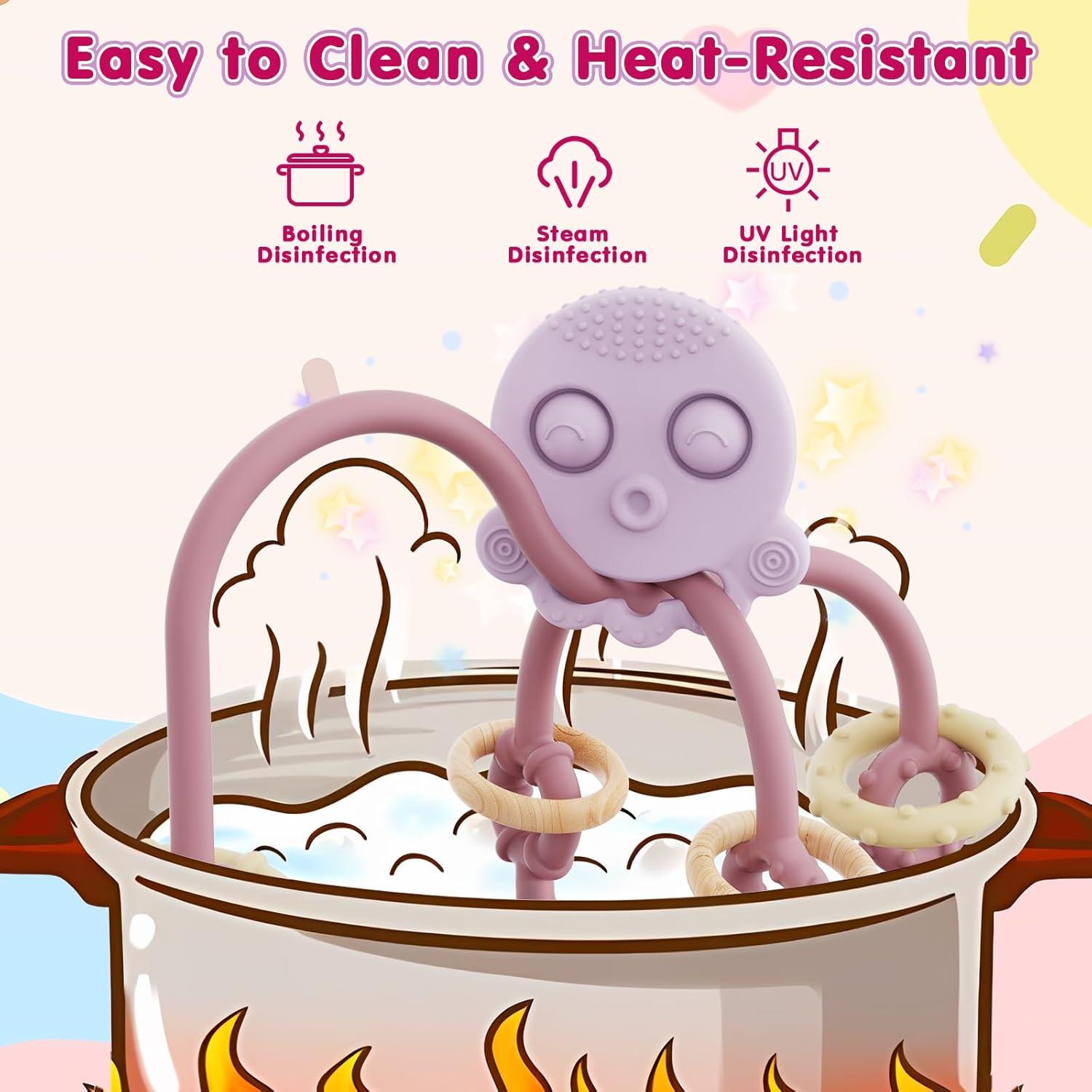 Juguete de Dentición para Bebés Happi2U Rosa con Ventosa