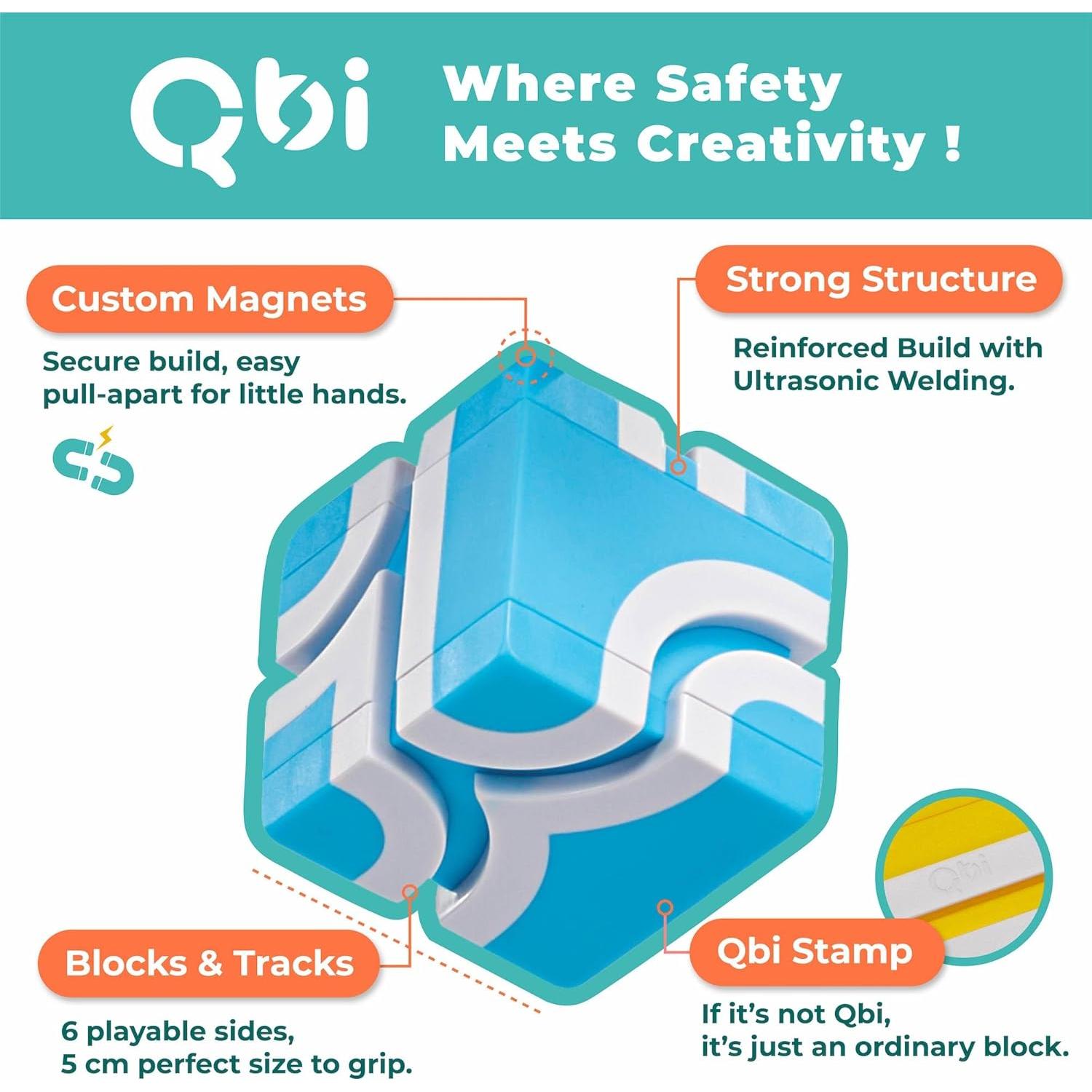 Juego QBI STEM Todo-en-Uno 82 Piezas con Coches y Pistas 3D