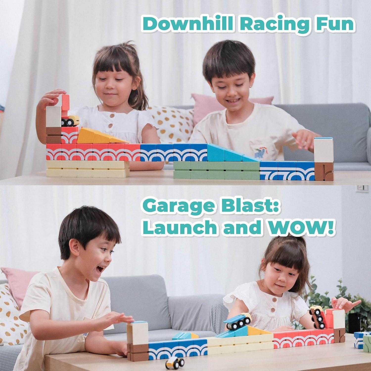 Juego QBI STEM Todo-en-Uno 82 Piezas con Coches y Pistas 3D