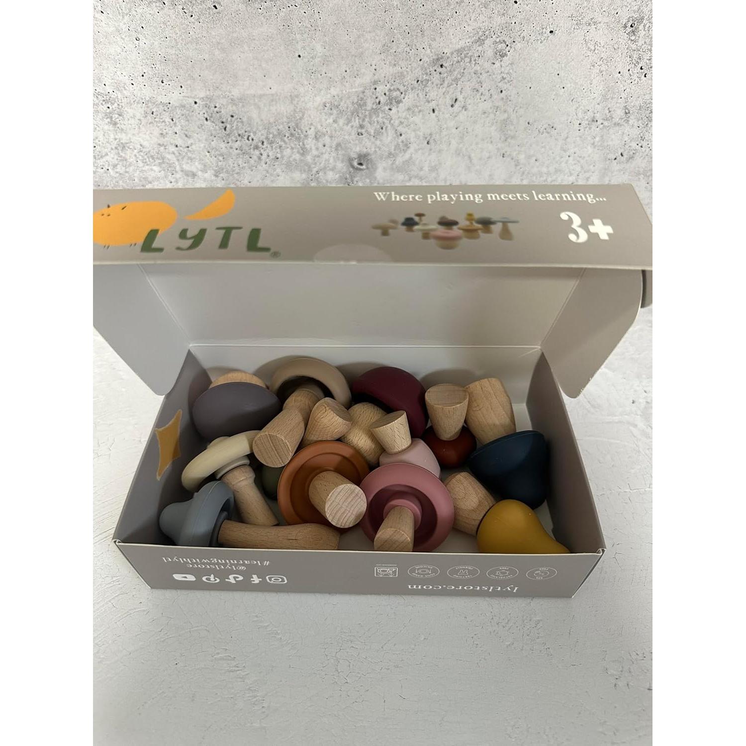 Juego de Juguetes de Champiñón Lytl - Madera y Silicona 0.45 kg