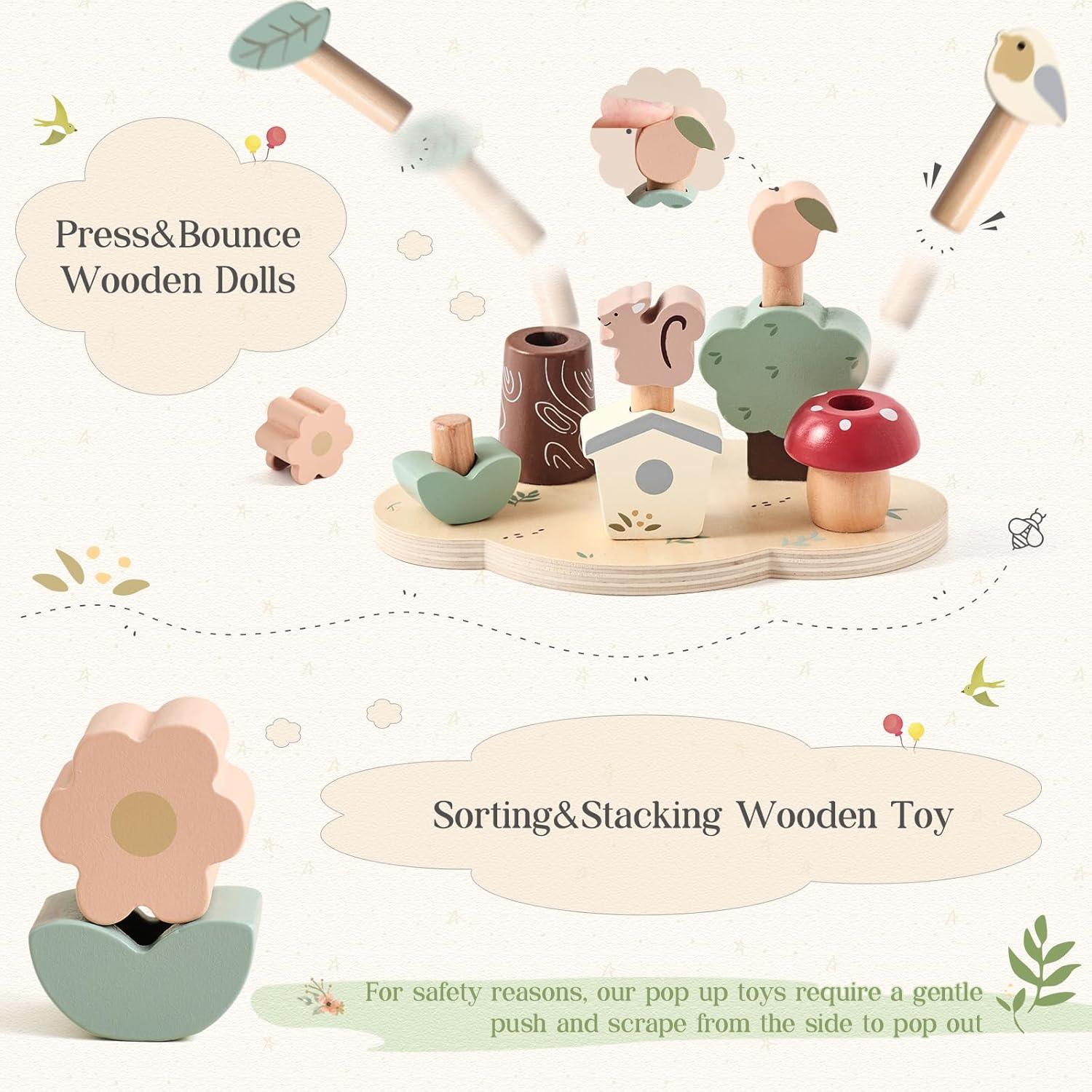 Juguete Pop Up de Clasificación de Colores Etucdose - Madera 422g