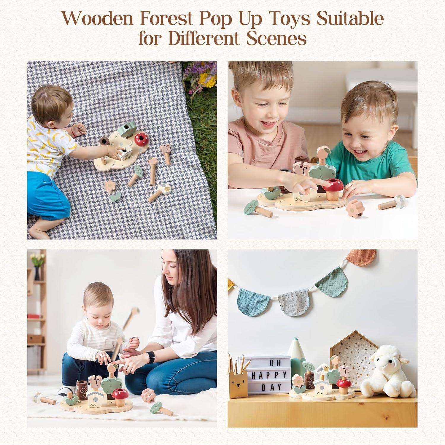 Juguete Pop Up de Clasificación de Colores Etucdose - Madera 422g